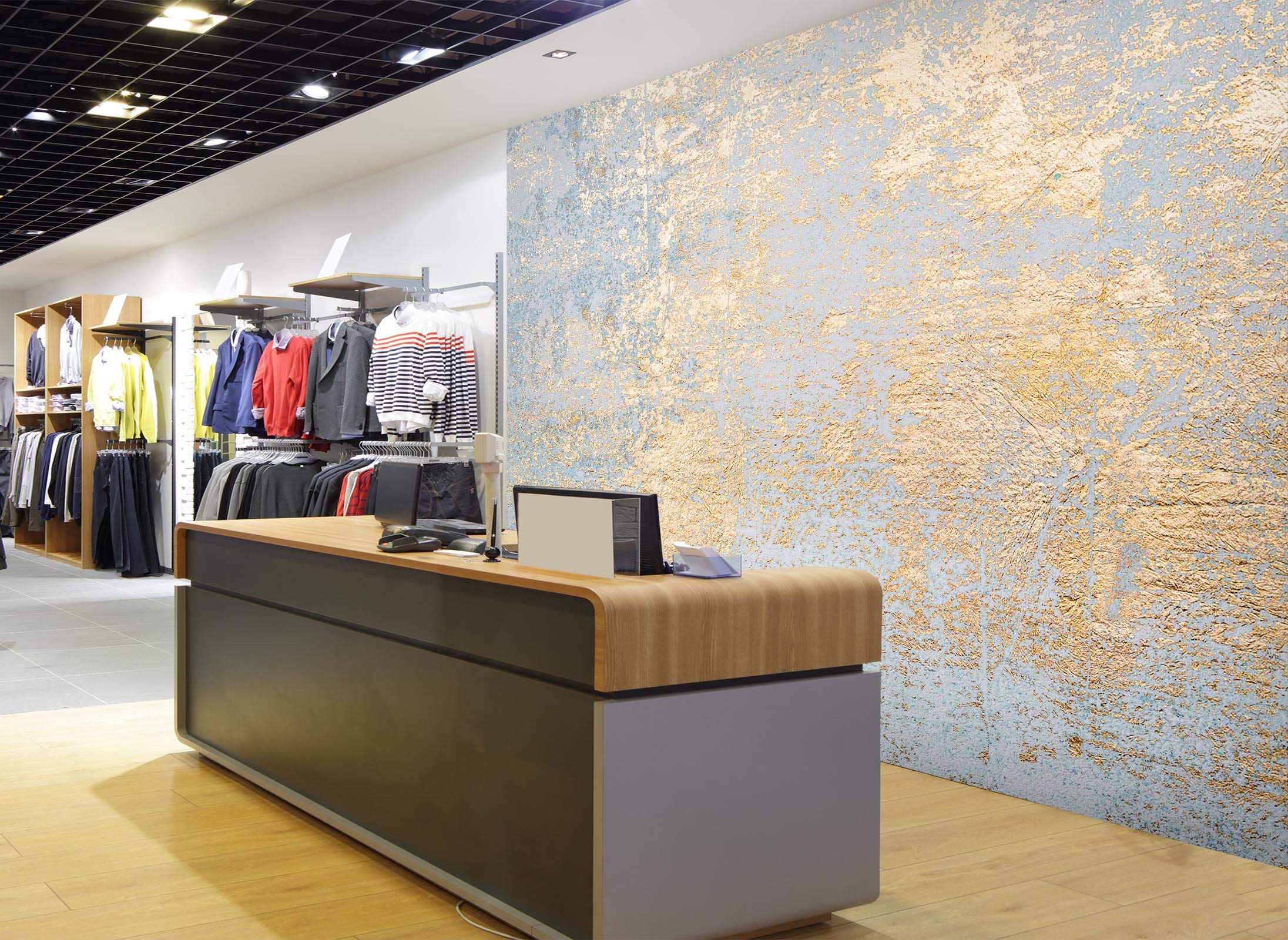 3D Gold Leaf Pattern Self-Adhesive Wallpaper - Removable Vinyl Wall Mural Decal (82