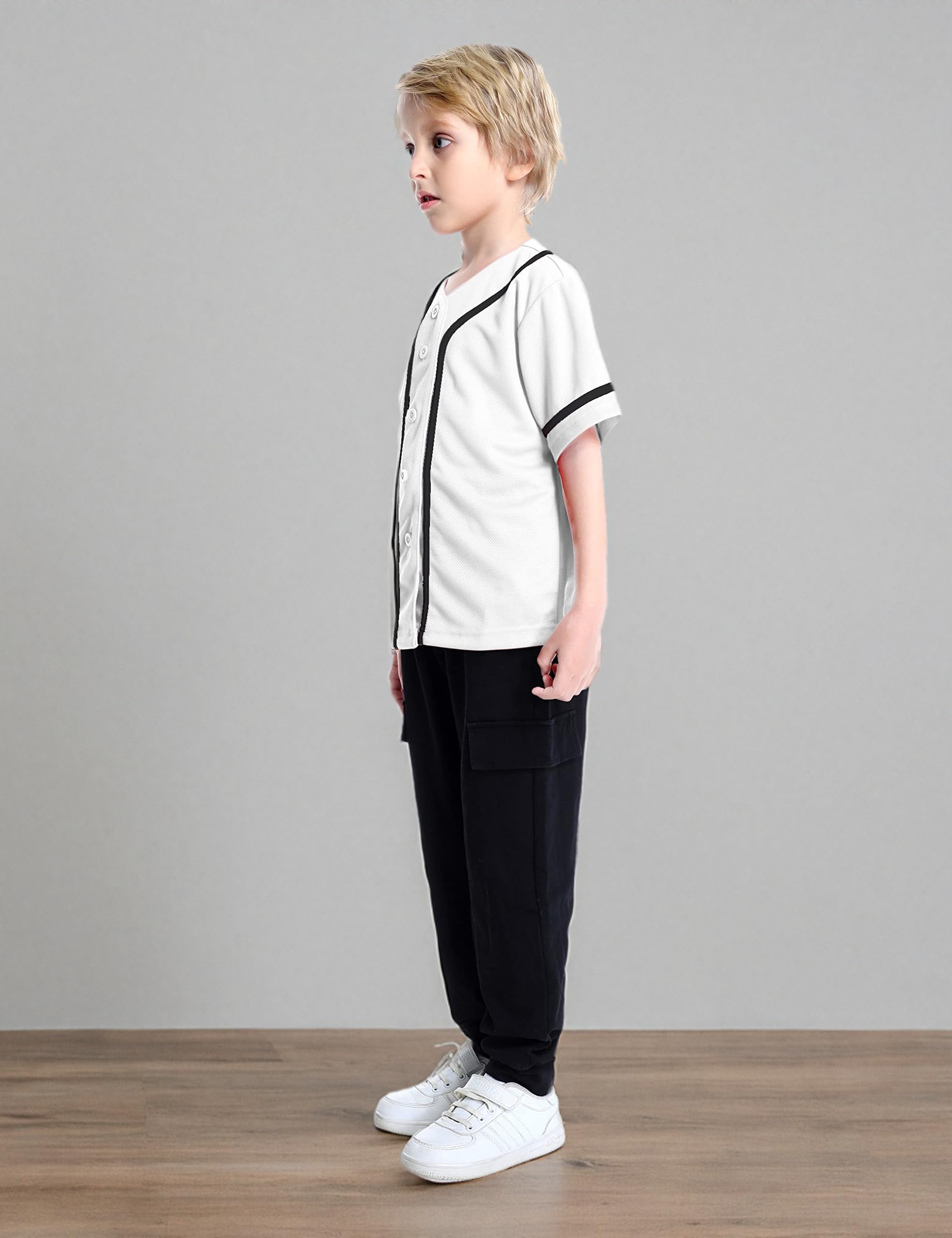 TopTie Boys Baseball Jersey - Youth Button Down Softball Jersey Shirt | Comfortable & Durable for Little League Games & Practice