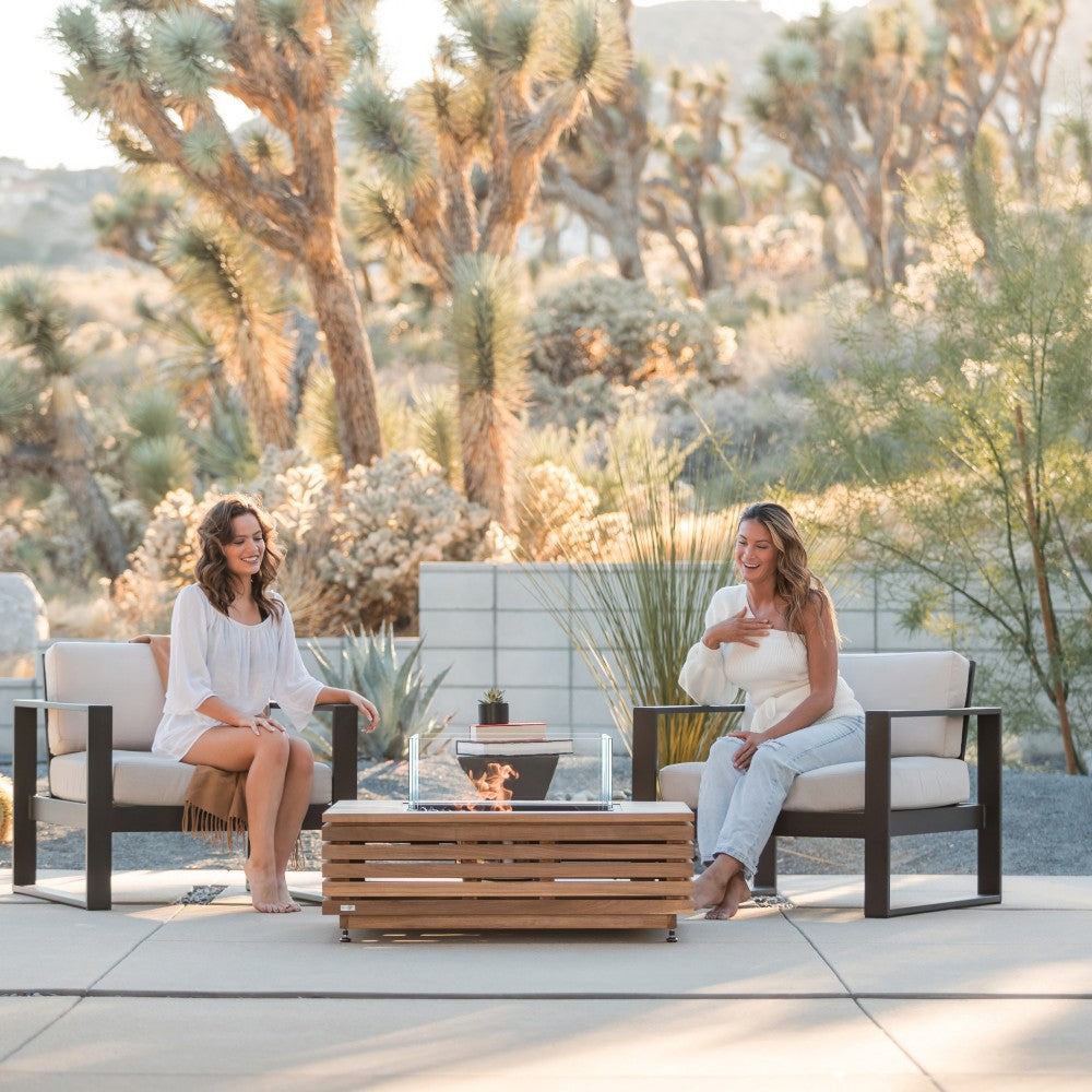 EcoSmart 40 Inch Square Fire Pit Table - Outdoor Gas Fire Pit for Patio, Backyard, and Garden - Perfect for Entertaining and Relaxing
