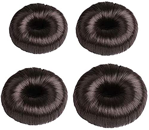 XINGYUSP Hair Donut Bun Maker Set - 4 Sizes Dark Brown Hair Styler for Women & Girls | Perfect for Updos, Ponytails & Chignons | Salon-Quality Bun Shaper for Everyday, Wedding & Party Hairstyles