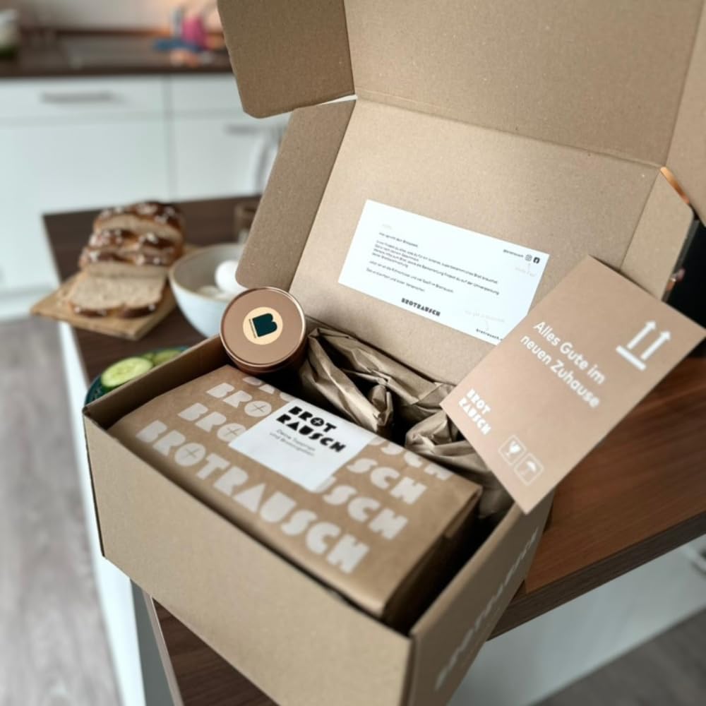 Premium Housewarming Gift Set - Bread & Salt in Moving Box with Baking Accessories, Bread Baking Mix & Tin - Perfect for New Home, Apartment Warming & Housewarming Parties