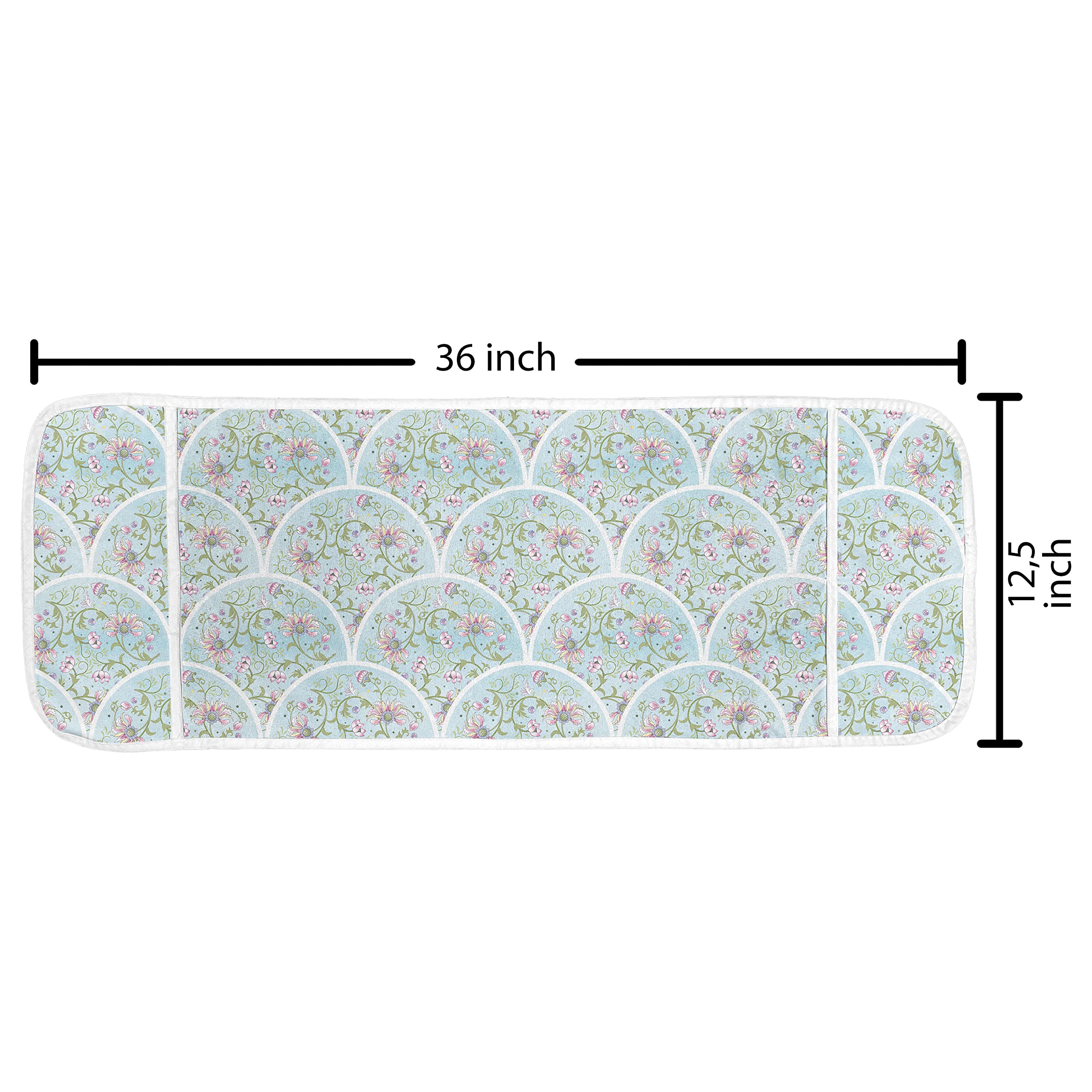 Ambesonne Floral Microwave Cover - Waterproof Kitchen Organizer with Pockets, 36