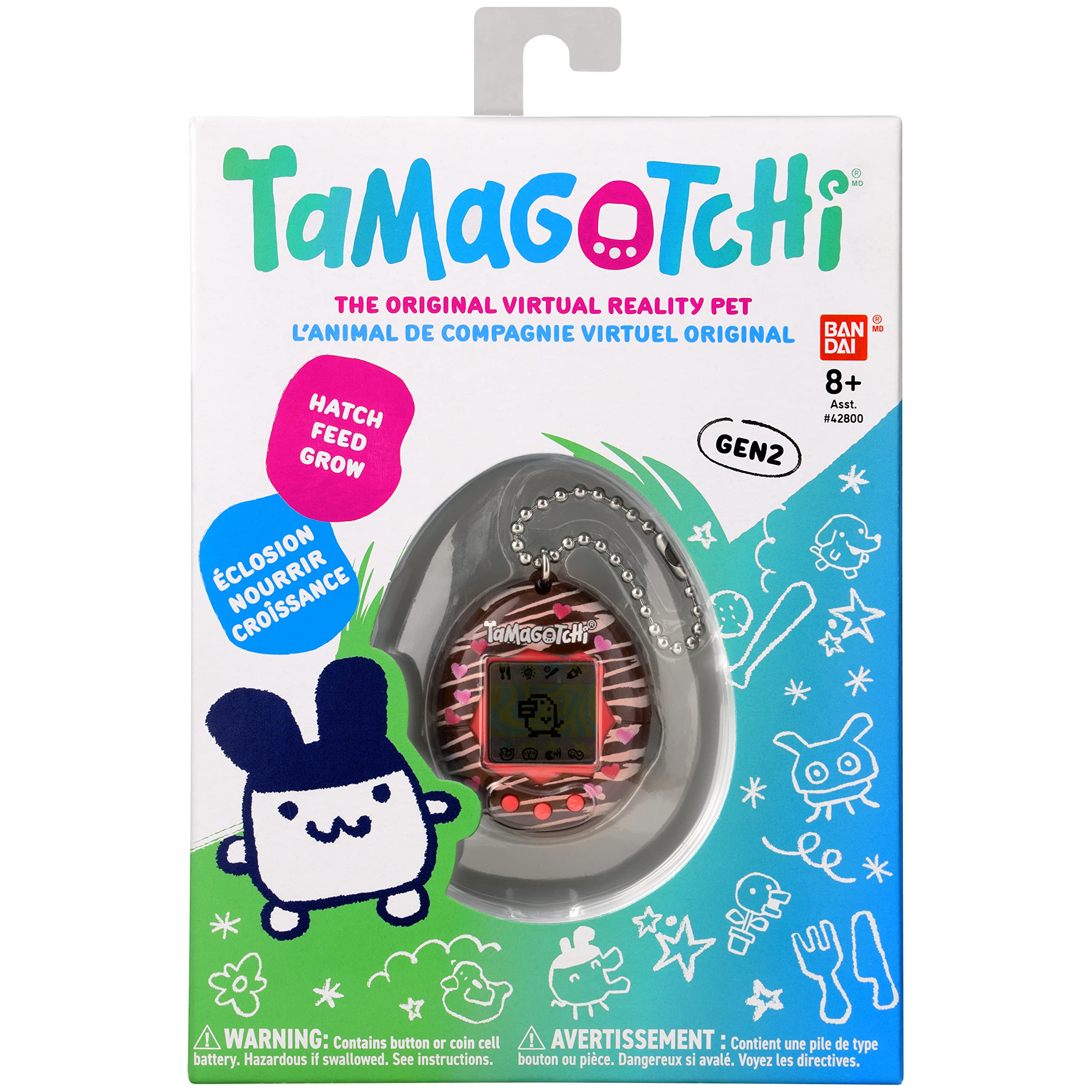 Original Tamagotchi Virtual Pet - Chocolate Color Retro Digital Toy for Kids & Adults | Perfect for Stress Relief, Collecting, and Nostalgic Gaming Fun