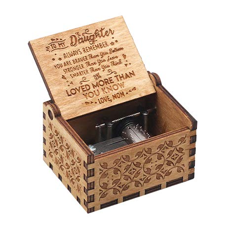 Vxkbiixxcs-o Hand Crank Music Box - Personalized Engraved Musical Gift for Daughter, Son, Birthday, Anniversary | Romantic Home Decor & Keepsake Present