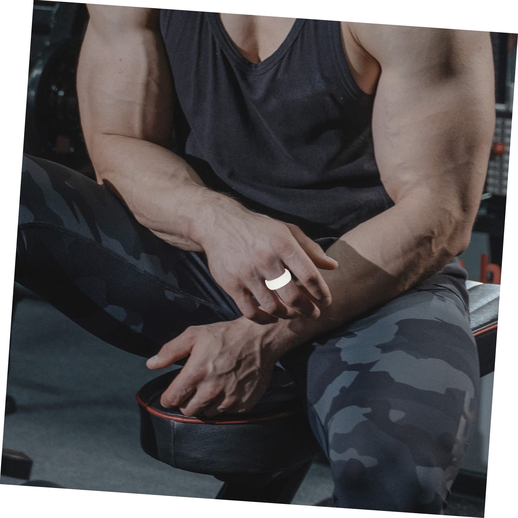 8-Piece Silicone Rings for Men - Durable, Comfortable Workout & Fitness Rings - Perfect for Gym, Running, Outdoor Sports & Safety Protection
