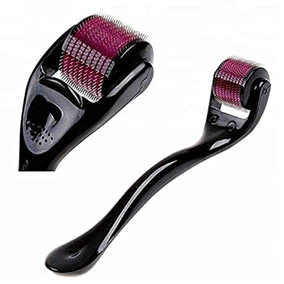 SIYAA 0.5mm Derma Roller for Hair Regrowth & Skin Rejuvenation - 540 Titanium Micro Needles for Scalp, Face & Beard - Treats Acne Scars, Wrinkles & Stretch Marks - Men & Women | Perfect for At-Home Hair Growth Therapy & Anti-Aging Skincare Routine