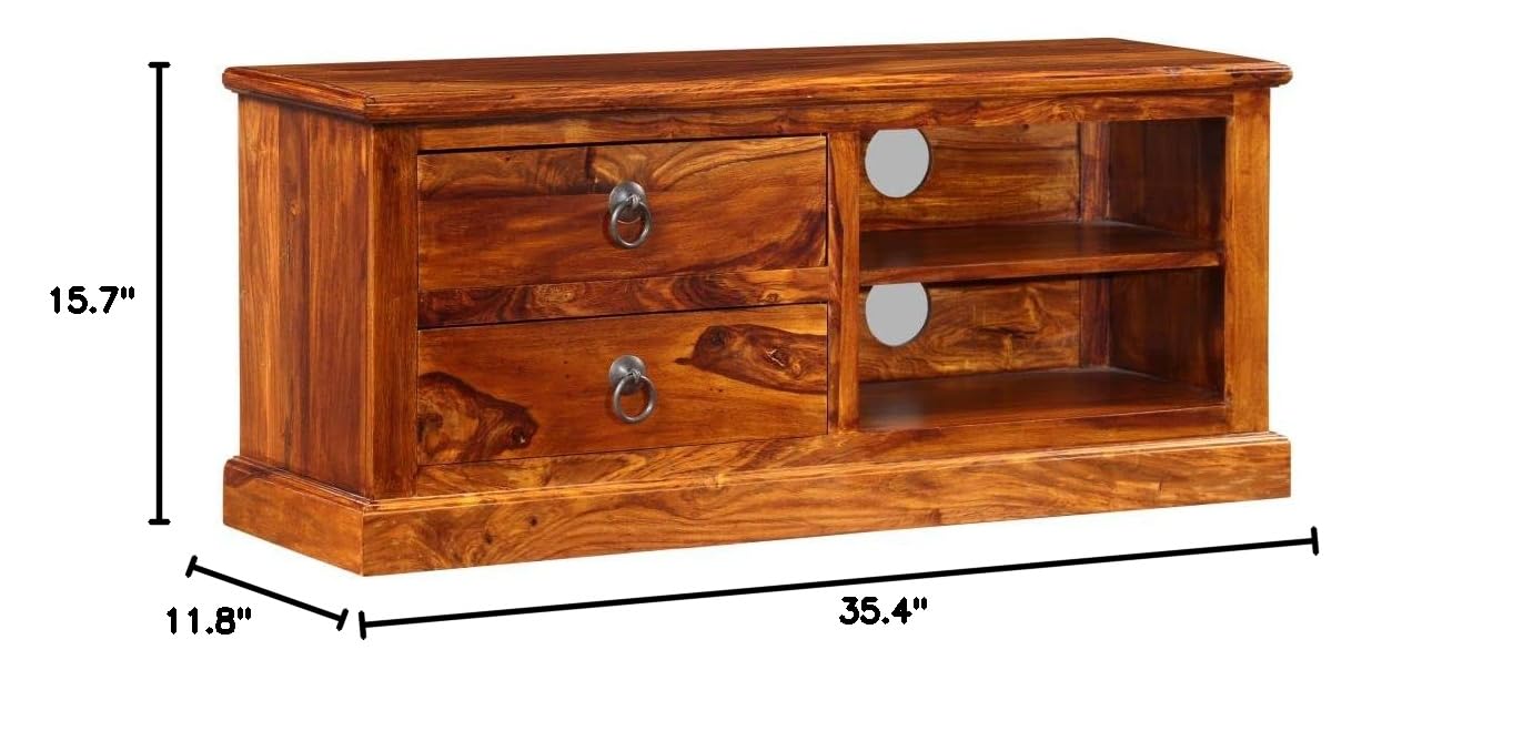 Mid-Century Modern TV Stand with Storage - 35.4