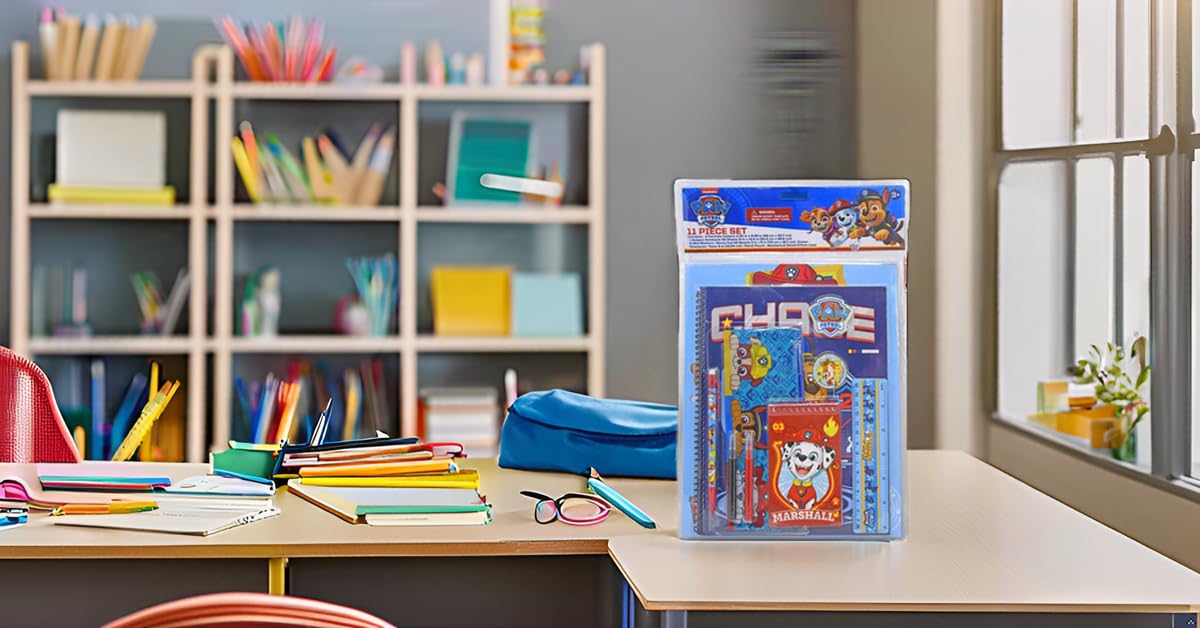 Paw Patrol School Supplies Set for Kids - Complete Back to School Essentials Kit with Notebook, Pencils, Erasers & More - Perfect for Boys & Girls Classroom, Homework & Study Time
