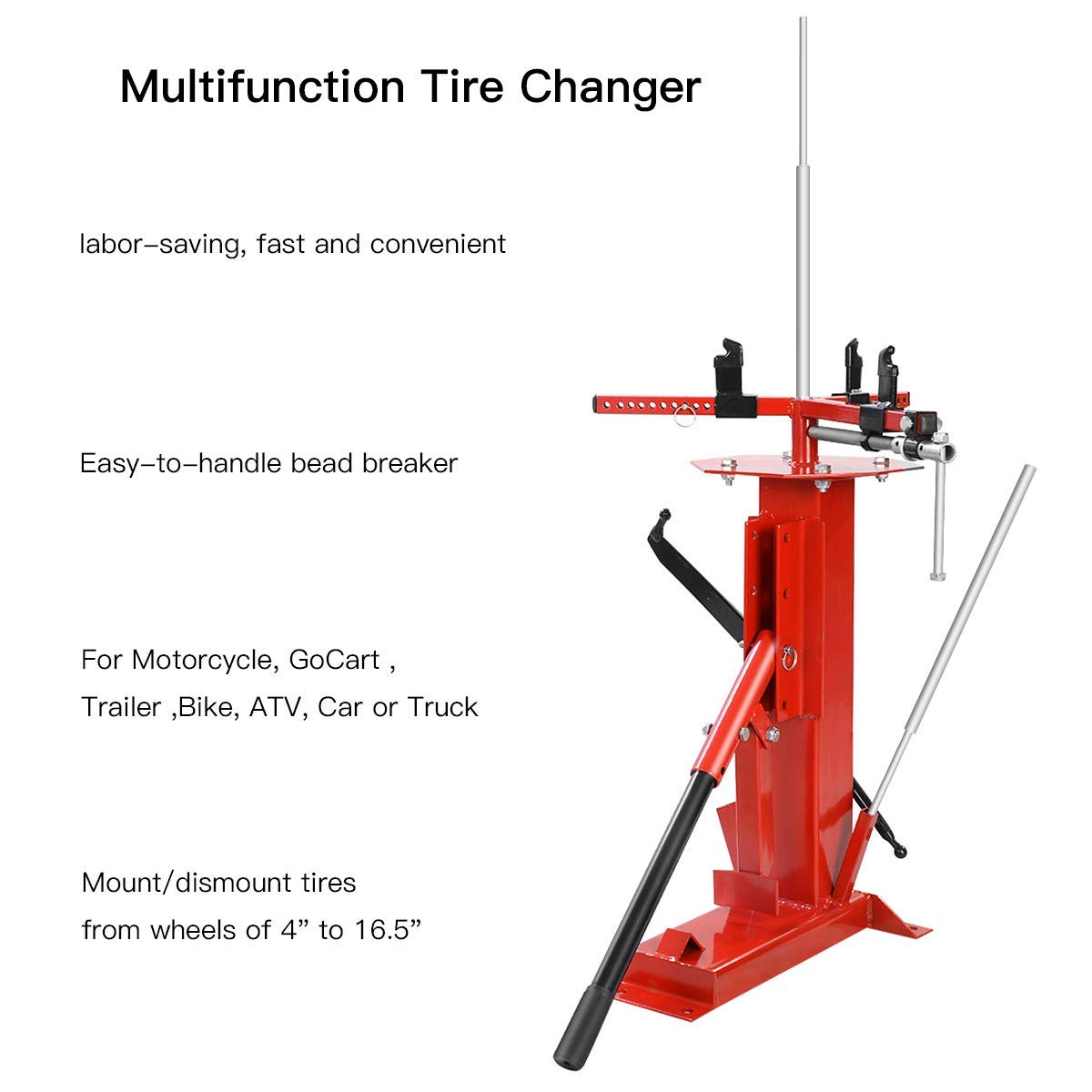 Goplus Multi Tire Changer Machine for Motorcycle, Trailer, Bike, ATV & Truck - Fits 4