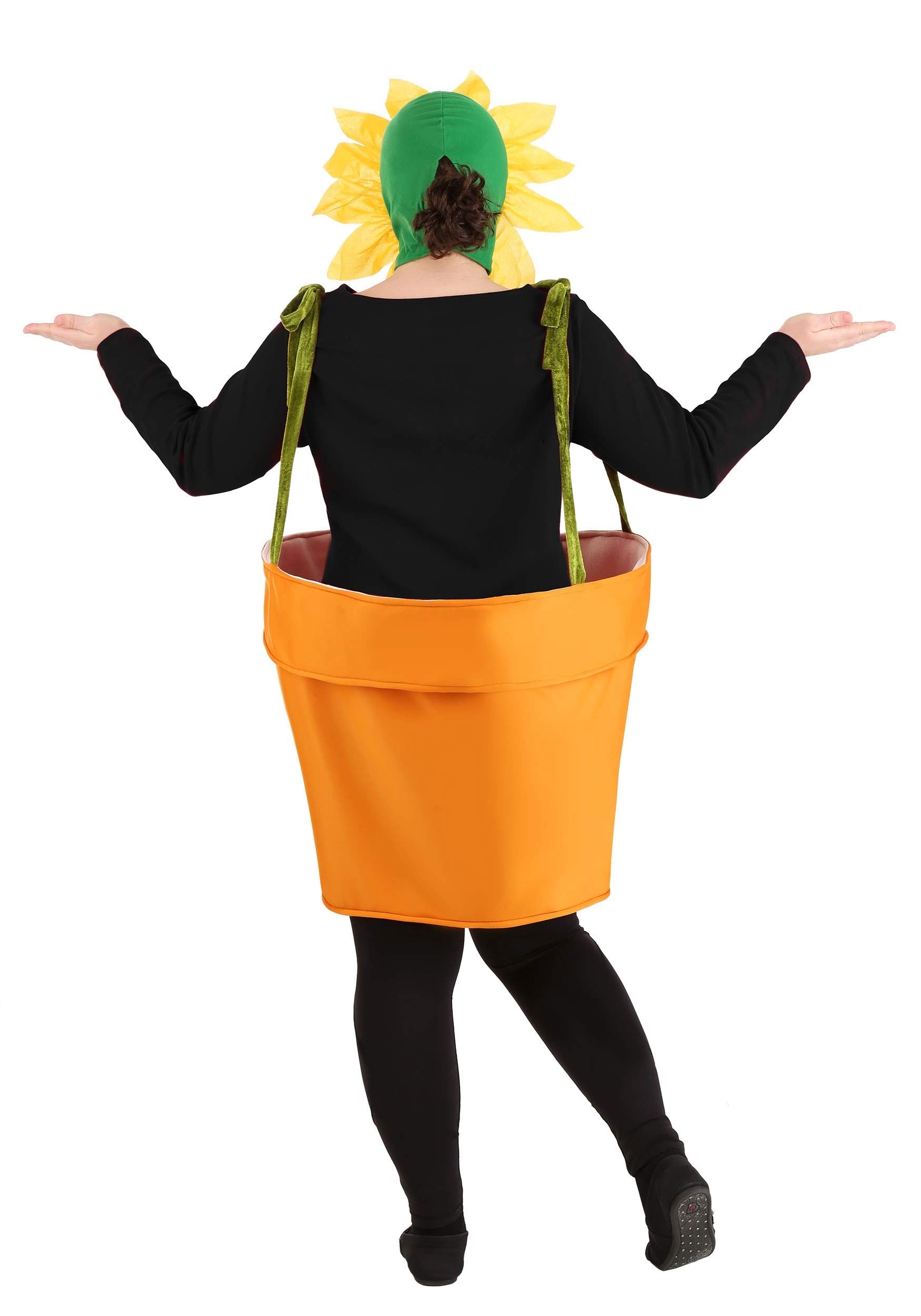Plus Size Adult Flower Pot Costume - Foam Planter with Adjustable Fabric Suspenders for Halloween, Cosplay & Garden Themed Parties