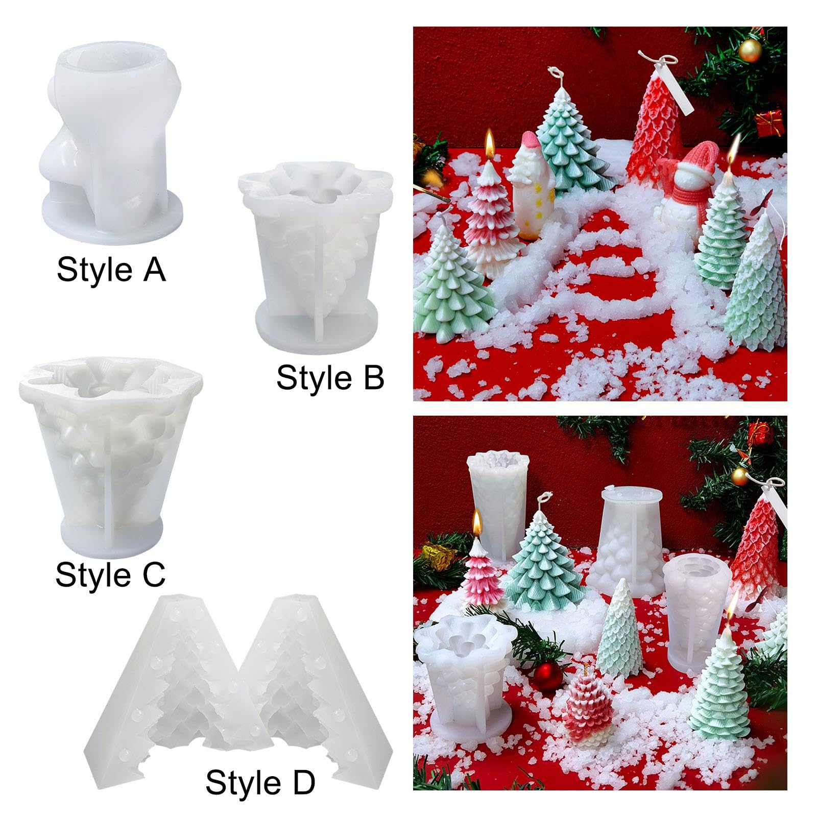 SECRET DESIRE Christmas Silicone Mold for Candle & Soap Making - Festive Holiday Decor DIY Craft Kit (Style A) | Perfect for Christmas Gifts, Home Decor, and Holiday Crafting Projects