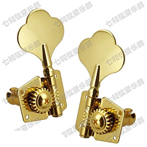 5 String Bass Guitar Tuning Pegs - Gold Machine Heads Tuners Set (3R2L) for Bass Guitar Parts & Accessories | Perfect for Guitar Repair, Upgrades & Maintenance