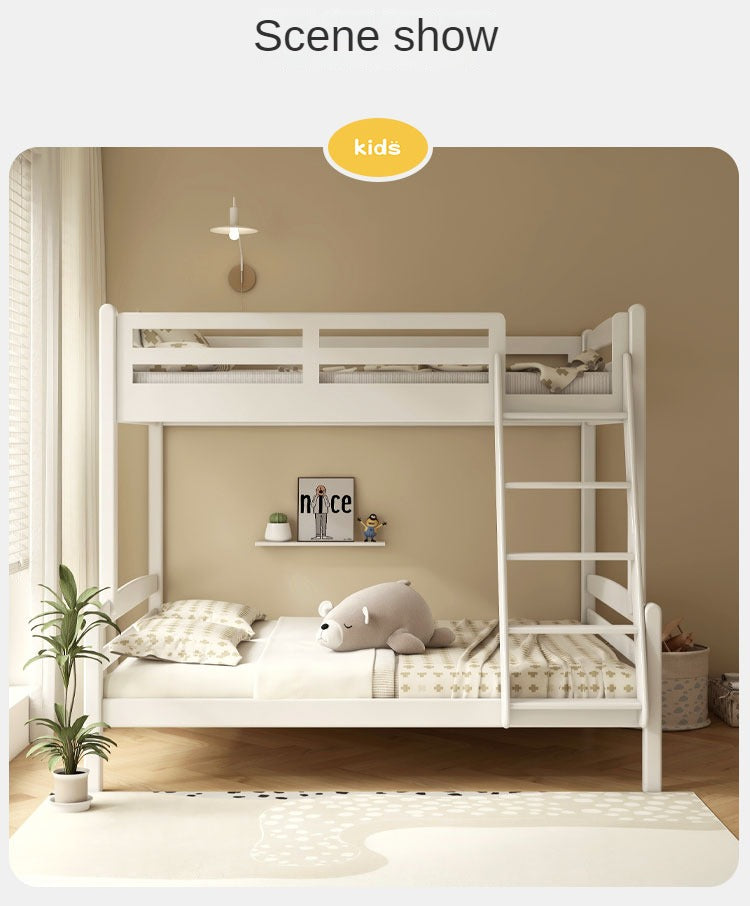 Solid Wood Beech & Birch White Detachable Bunk Bed for Kids - Perfect for Small Bedrooms, Guest Rooms & Space-Saving Kids' Rooms