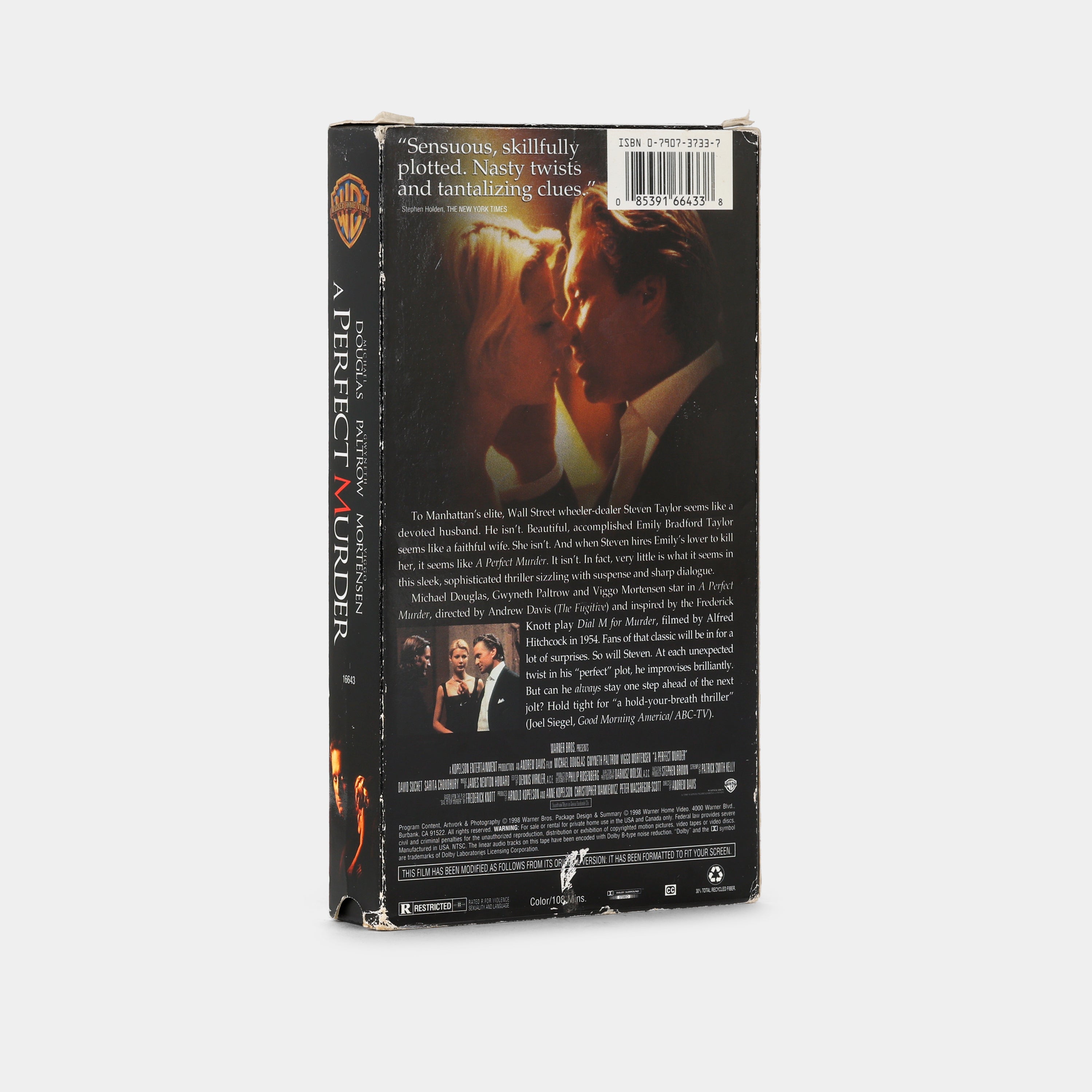 Vintage A Perfect Murder VHS Tape - Classic Thriller Movie Collector's Item - Perfect for 90s Nostalgia & Home Theater Collections