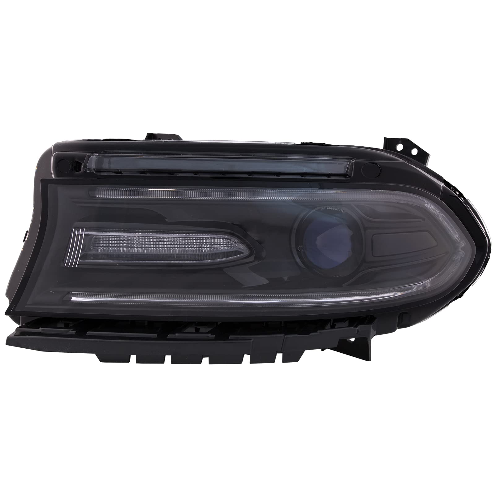 HEADLIGHTSDEPOT Left Driver Side Headlight Assembly - Projector Beam, CAPA Certified, Compatible with 2015 Dodge Charger | High Visibility Night Driving & Fog Light Replacement