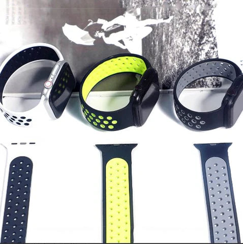 Sport Silicone Solo Loop Bands for Apple Watch - Soft Breathable Strap for Workout, Running & Daily Wear - Compatible with All Apple Watch Models (38mm/40mm/41mm/42mm/44mm/45mm/49mm)
