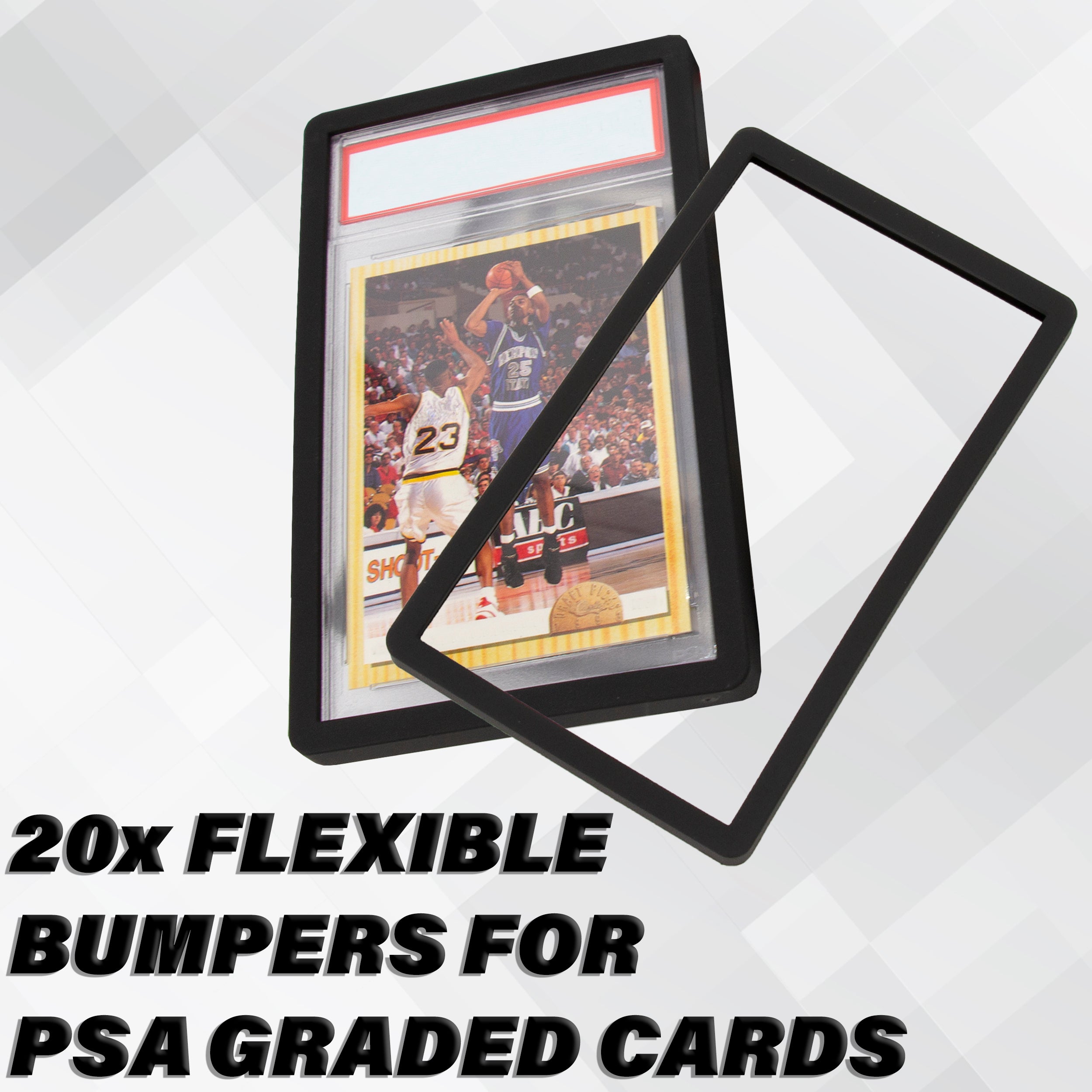 CASEMATIX 20 Pack Graded Card Bumper Guards for PSA Slab Case - 20 TPU Card Protectors for Sports Cards & Trading Cards - Perfect for Collectors, Display & Storage Protection