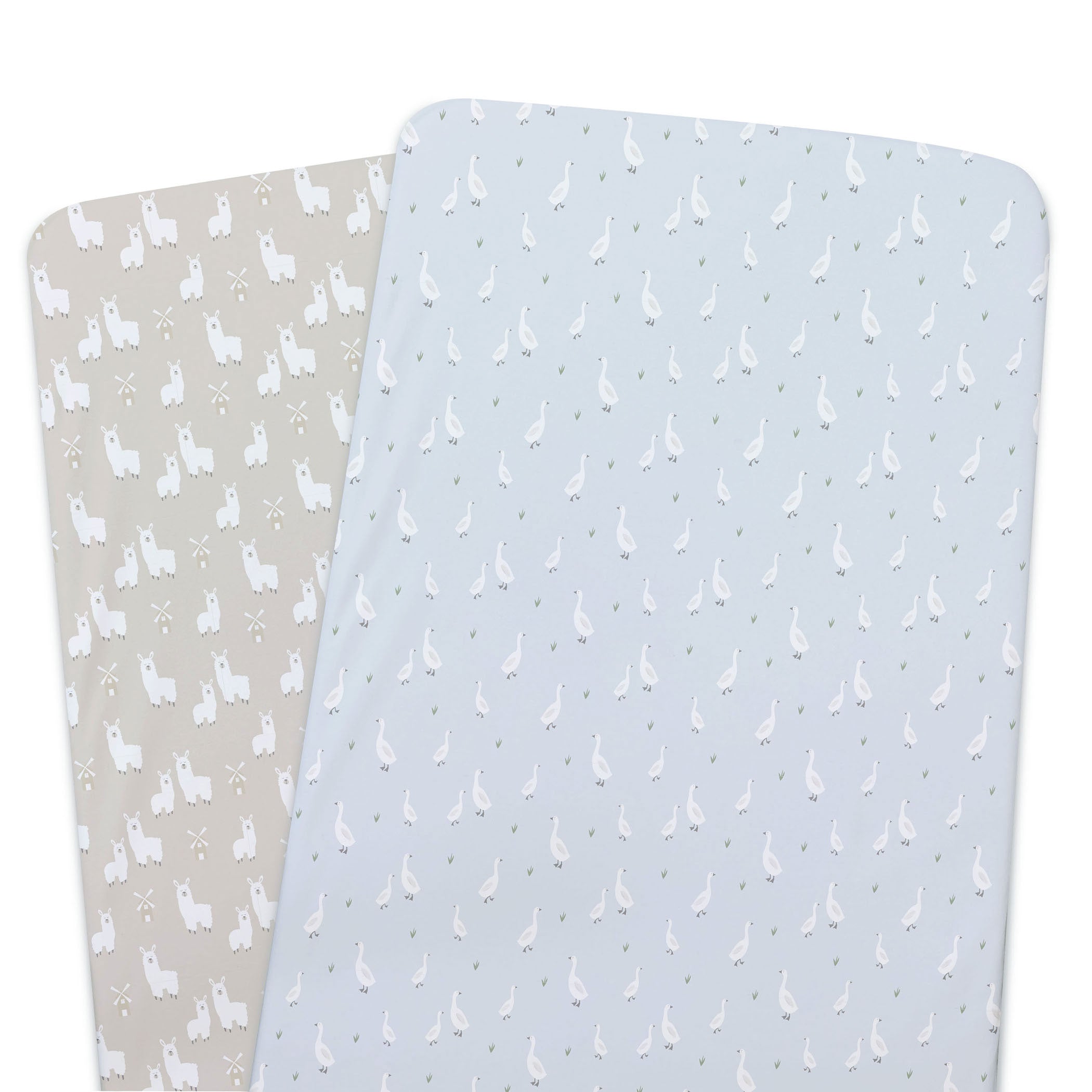 2-Pack Jersey Cotton Co-Sleeper & Bedside Sleeper Fitted Sheets - Sky Blue & Almond - Soft Breathable Crib Sheets for Baby Bassinet & Cradle - Perfect for Nursery, Daycare & Travel