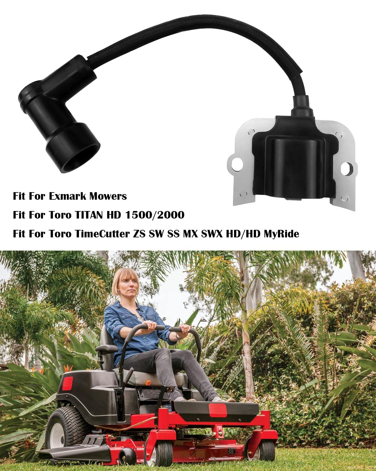 High-Performance Ignition Coil Module Compatible with Toro TITAN TimeCutter & Exmark Series Riding Mowers - Replaces 136-7883, 139-0720, 127-9216 - Perfect for Lawn Maintenance & Landscaping