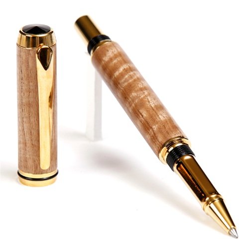 Lanier Pens Baron Rollerball Pen - Premium TN Gold Finish - Luxury Pyinma Wood - Elegant Writing Instrument for Business Professionals & Gift Giving