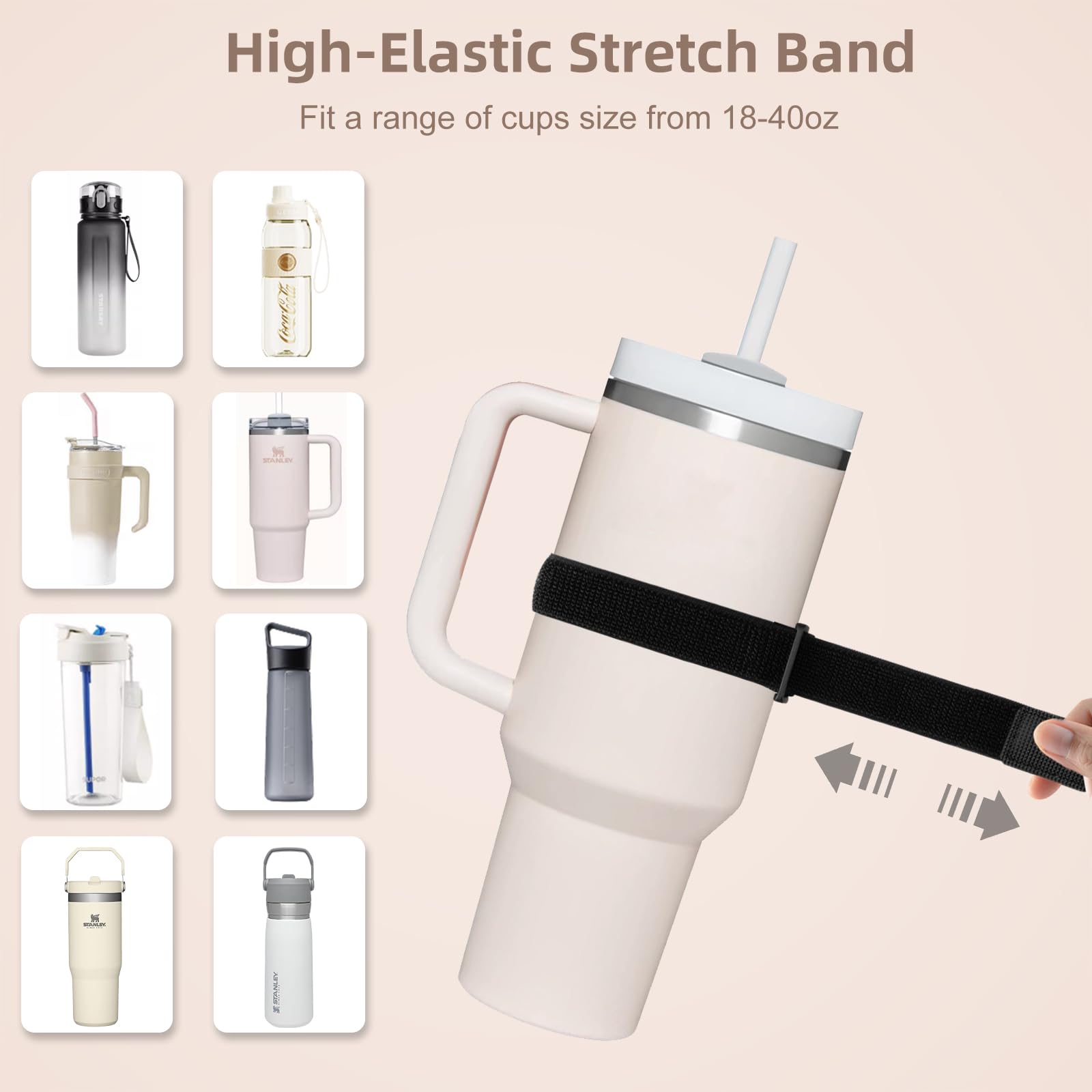 Stanley Tumbler Water Bottle Pouch with Pocket - Insulated Armband Key Card Holder for Gym, Hiking & Travel - Compatible with Stanley Cup, Hydro Flask & Yeti Bottles
