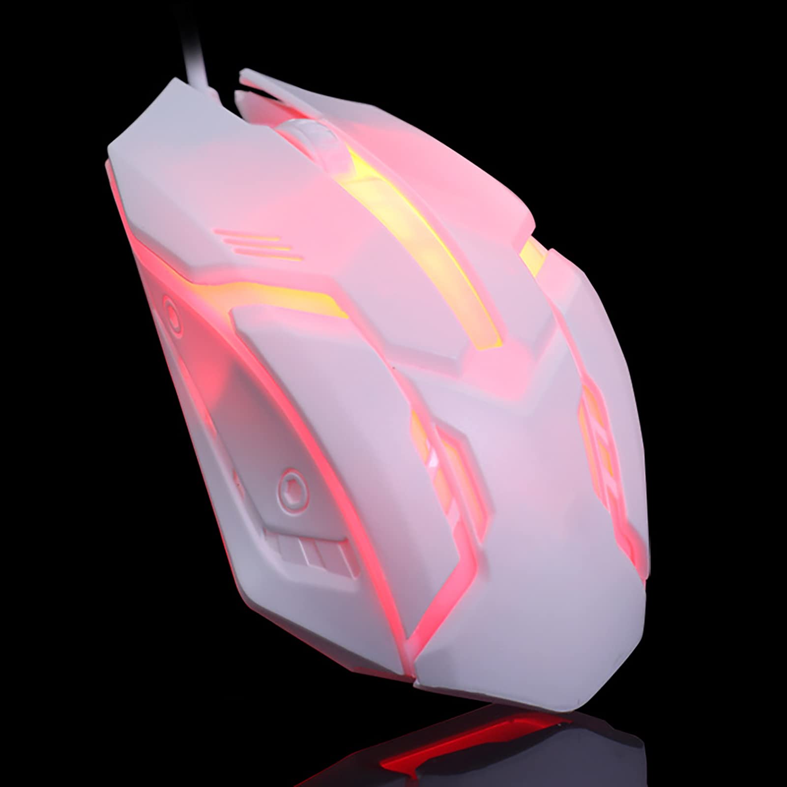 Goodilest RGB Backlit Wired Gaming Mouse - USB Optical Computer Mouse with Plug & Play for PC, Laptop, Desktop - Perfect for Gamers, Office Work & Home Use (White)
