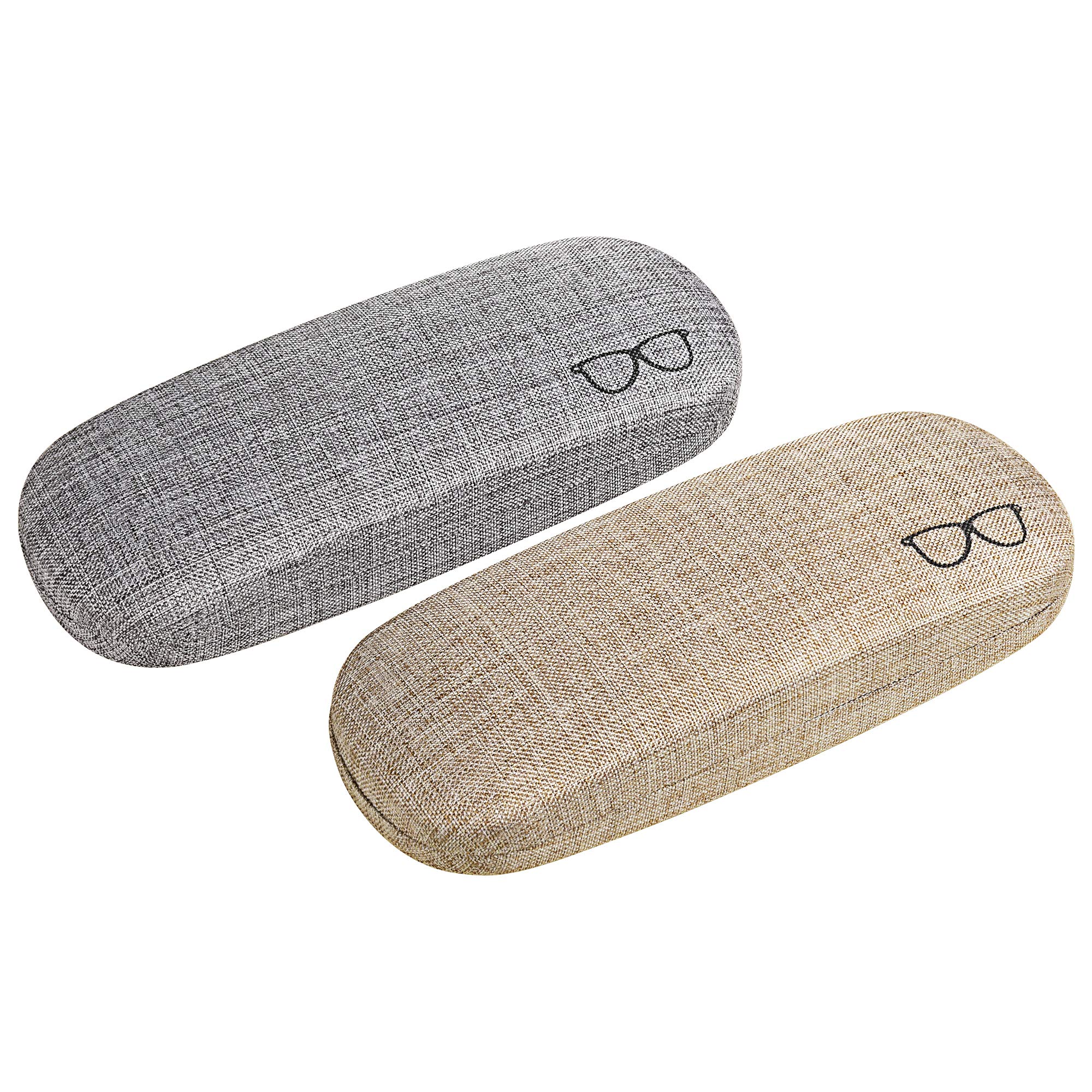Durable Hard Shell Eyeglass Case Set of 2 - Protective Glasses Storage for Prescription Eyeglasses & Sunglasses | Travel, Office & Home Use