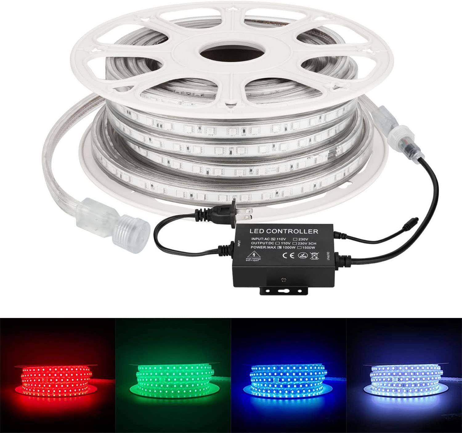 Brillihood 50FT Smart LED Waterproof Rope Lights - RGB Color Changing Strip with Music Sync, App & IR Remote Control - Dimmable Extendable Outdoor/Indoor Lighting for Parties, Holidays & Home Decor - Works with Alexa & Google Assistant