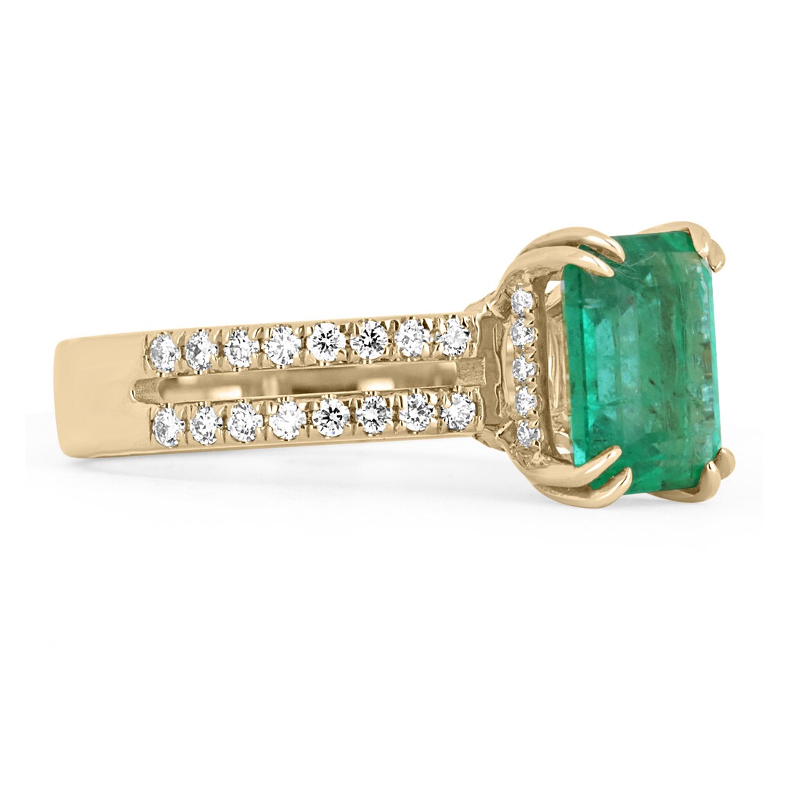 2.70tcw 18K Gold Natural Emerald Cut Diamond Double Prong Engagement Ring for Women – Perfect for Proposals, Anniversaries & Bridal Jewelry