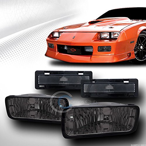 DEPO Smoke Tinted Parking Signal Bumper & Side Marker Lights Compatible with 1985-1992 Chevy Camaro - Upgrade Your Classic Car's Style & Safety