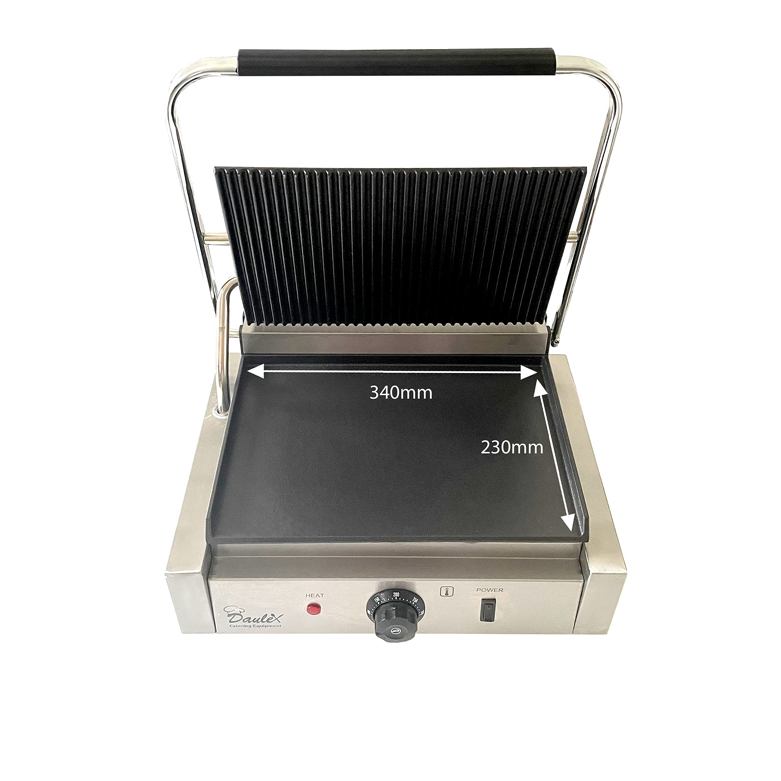 Commercial Panini Press Machine - Large Electric Grill with Ribbed Griddle, Perfect for Sandwiches, Paninis & Breakfast Toasting | Ideal for Restaurants, Cafes & Home Kitchens