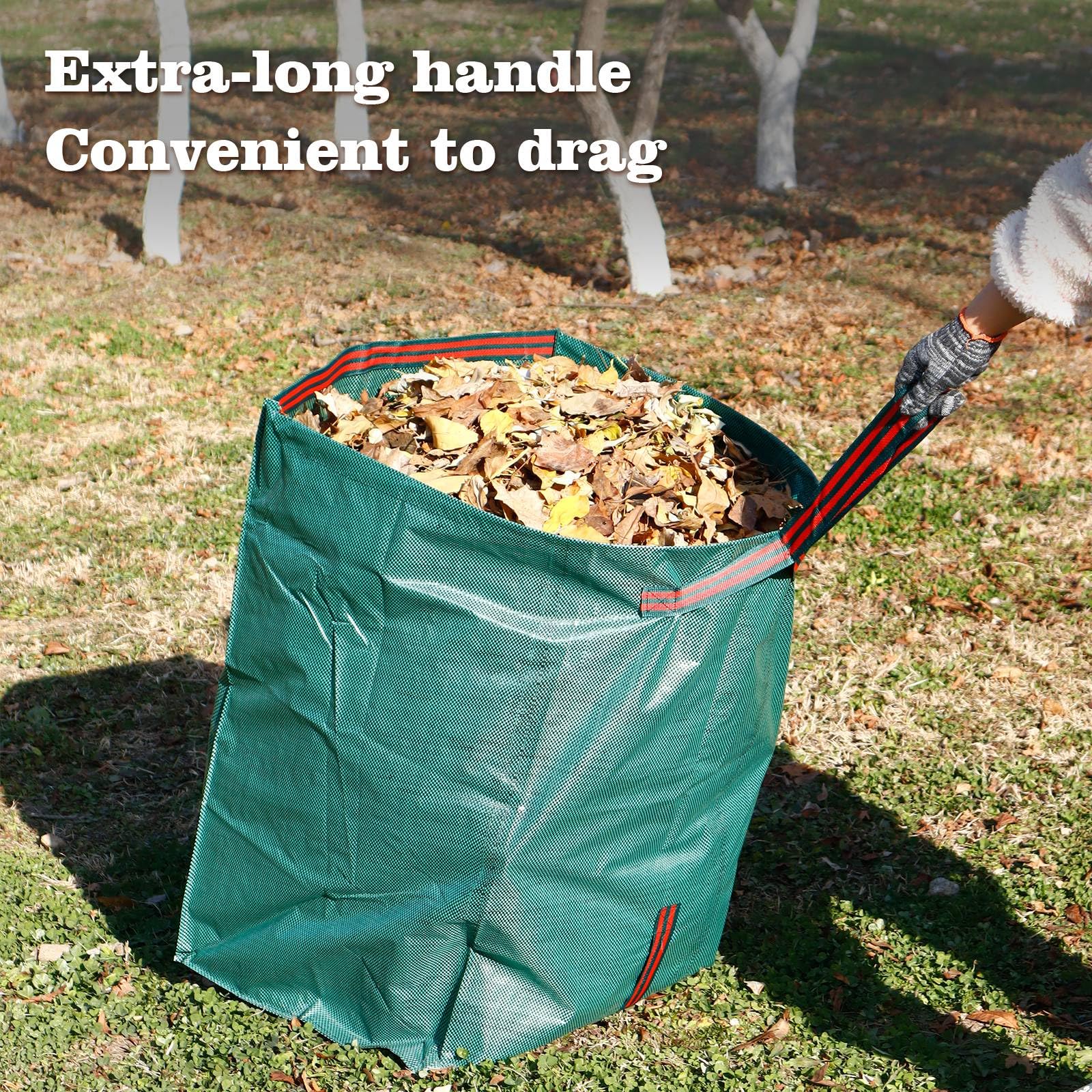 72 Gallon Leaf Collector Bags - 4-Pack Heavy Duty Yard Waste Bags for Leaf Vacuum, Grass Clippings & Yard Debris | Large Dustpan-Style Lawn Leaf Bags | Collapsible Trash Can for Parties, Laundry, Camping & Outdoor Activities