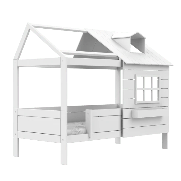 Lake House Style Wooden House Bed Frame 90x200 cm - Perfect for Kids' Bedrooms, Playrooms & Cozy Reading Nooks