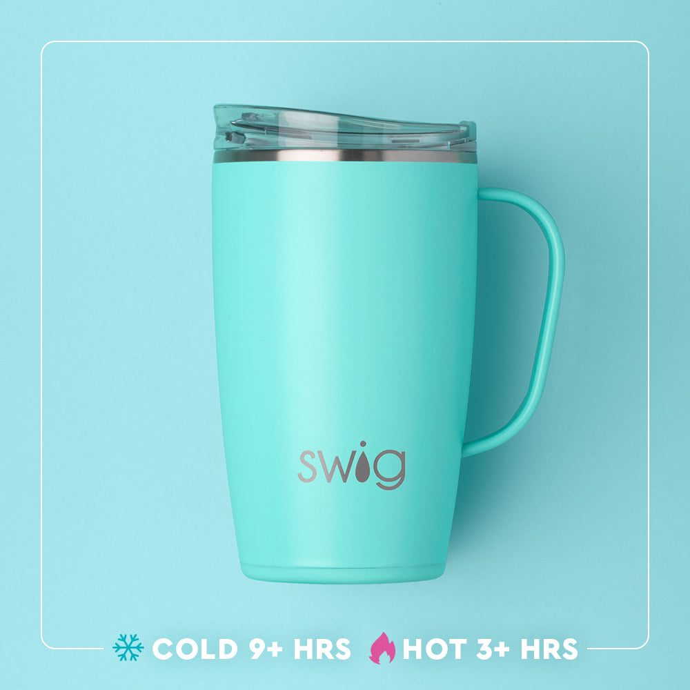 Blue Lagoon Insulated Travel Mug 18oz - Leak-Proof Stainless Steel Coffee Tumbler for Hot & Cold Drinks - Perfect for Commuting, Camping & Office Use