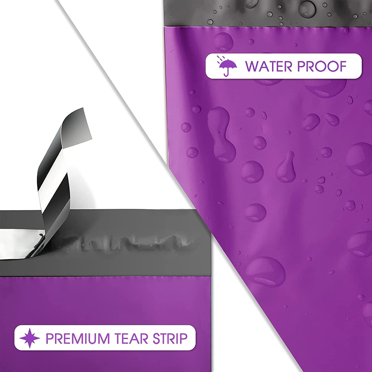 12x15.5 Inch Purple Poly Mailer Envelopes - Waterproof Shipping Bags for Ecommerce, Clothing & Apparel - Perfect for Online Stores, Amazon FBA & USPS Shipping