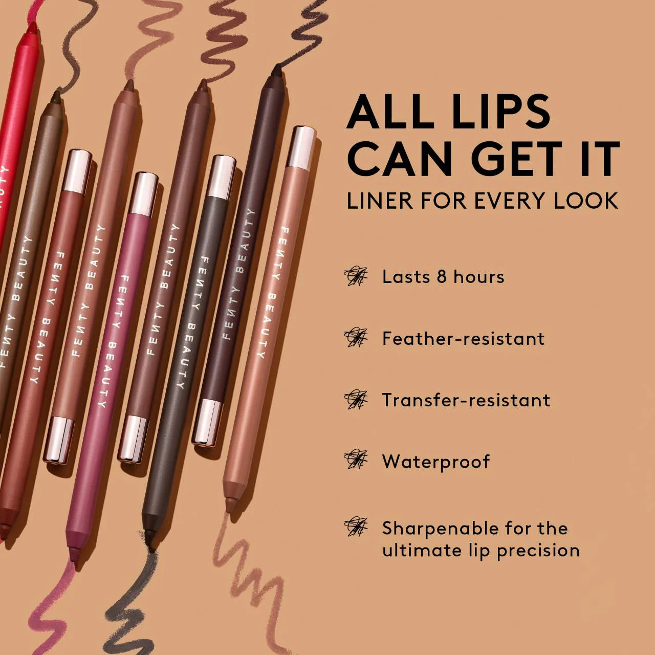 Fenty Beauty by Rihanna Trace'd Out Longwear Waterproof Pencil Lip Liner - Smudge Proof, Vegan & Cruelty Free (Multiple Shades) - Perfect for Everyday Wear, Night Out & Makeup Looks