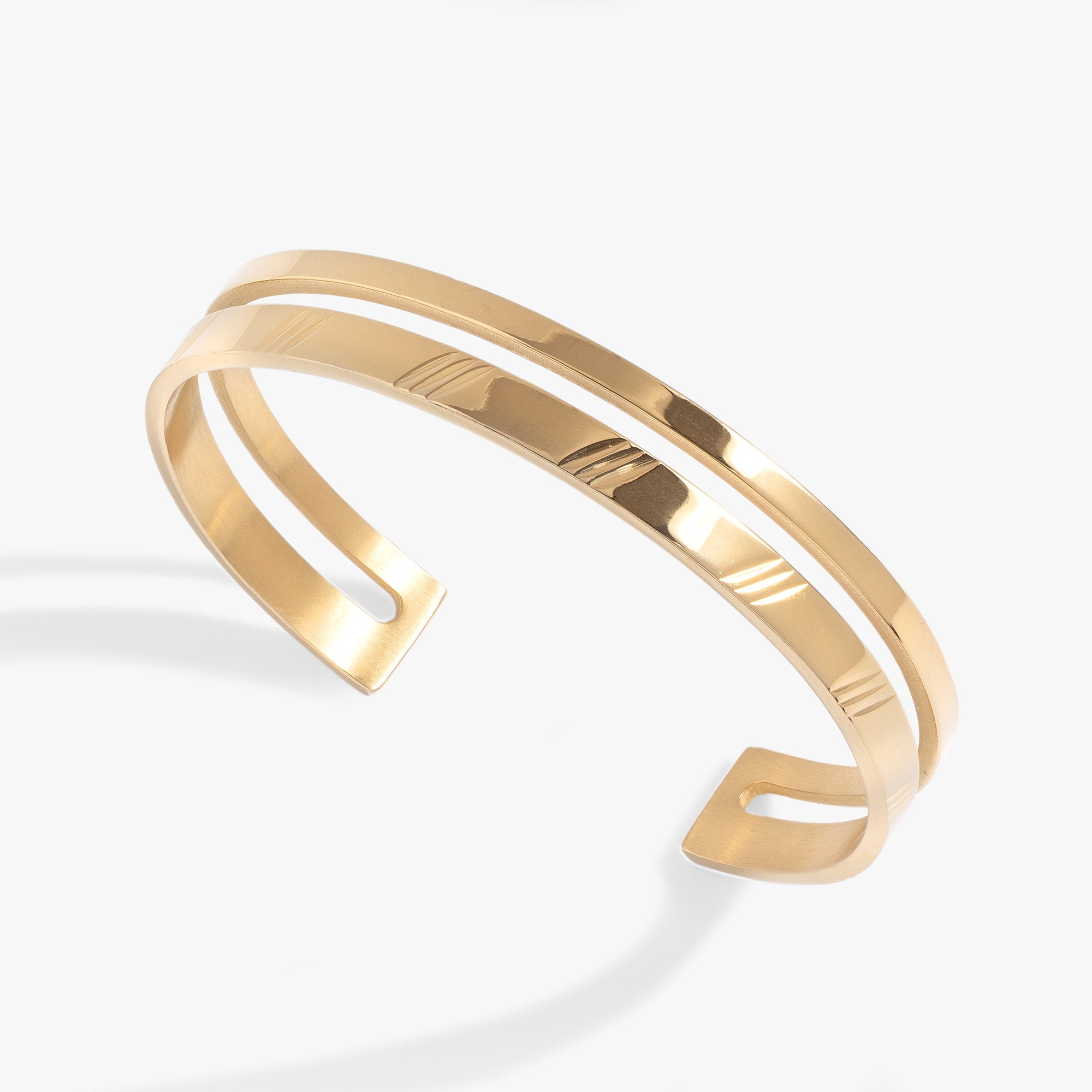 Elegant Double Diamond Cut Cuff Bracelet for Women - Perfect for Weddings, Parties & Special Occasions