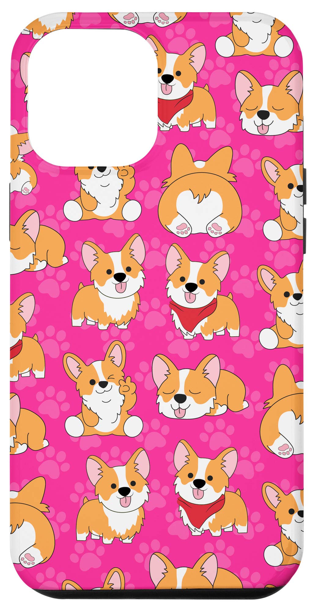 iPhone 12 Pro Max Corgi Cute Dog Paw Orange Phone Case - Durable Protective Cover for Everyday Use, Gift Idea for Pet Lovers