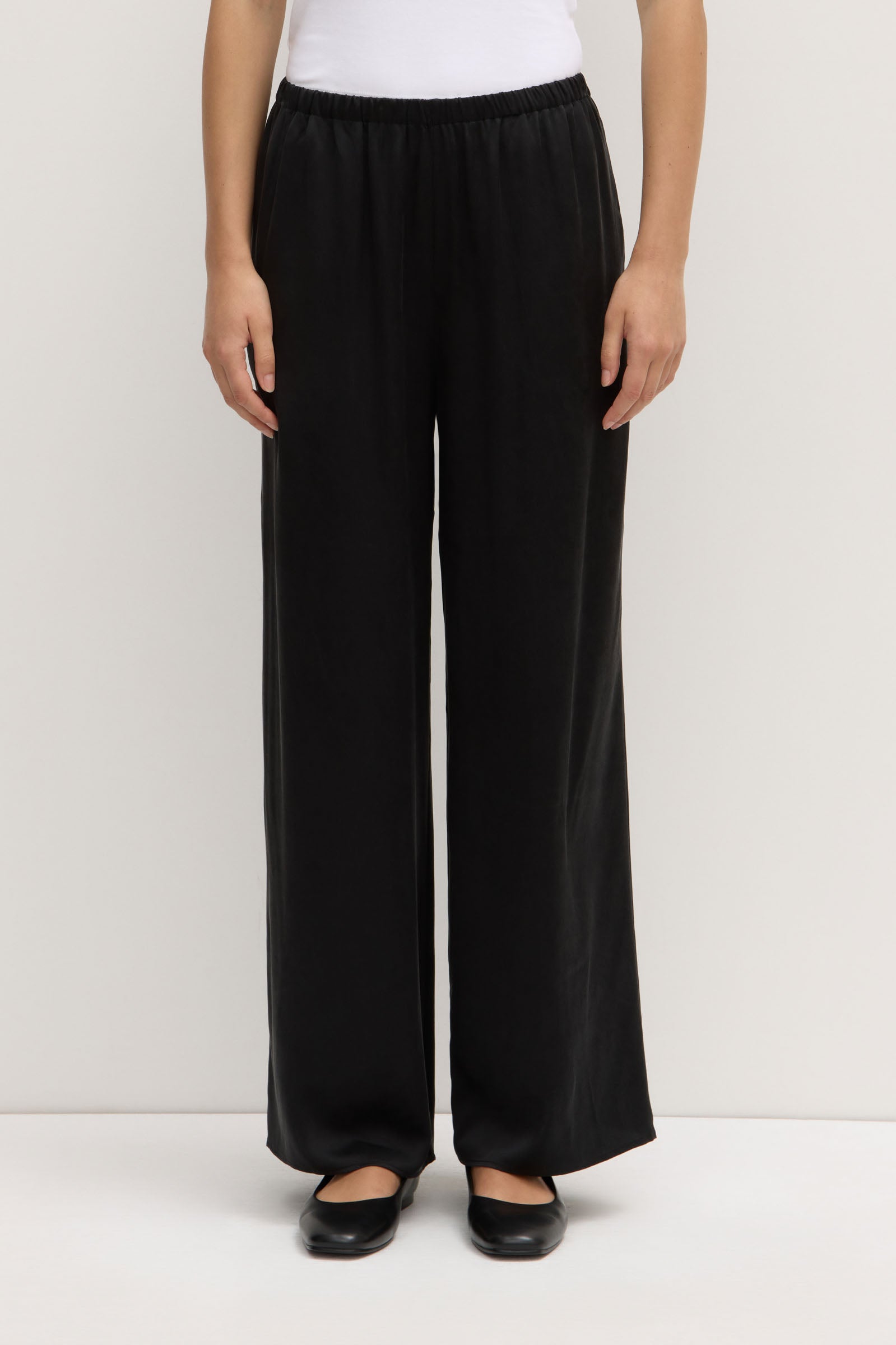 Ena Silk Pants for Women - Soft & Comfortable Black Silk Trousers for Work, Travel & Lounge Wear