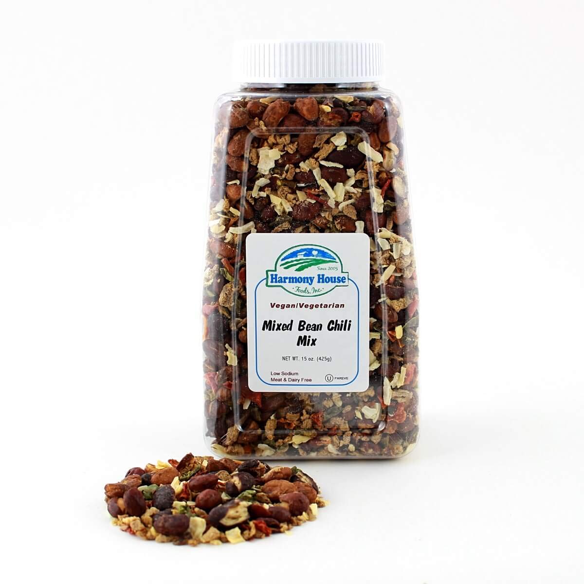 Harmony House Foods Mixed Bean Chili Soup Mix - 15 Ounce Quart Size Jar - Perfect for Hearty Meals, Camping & Quick Dinners