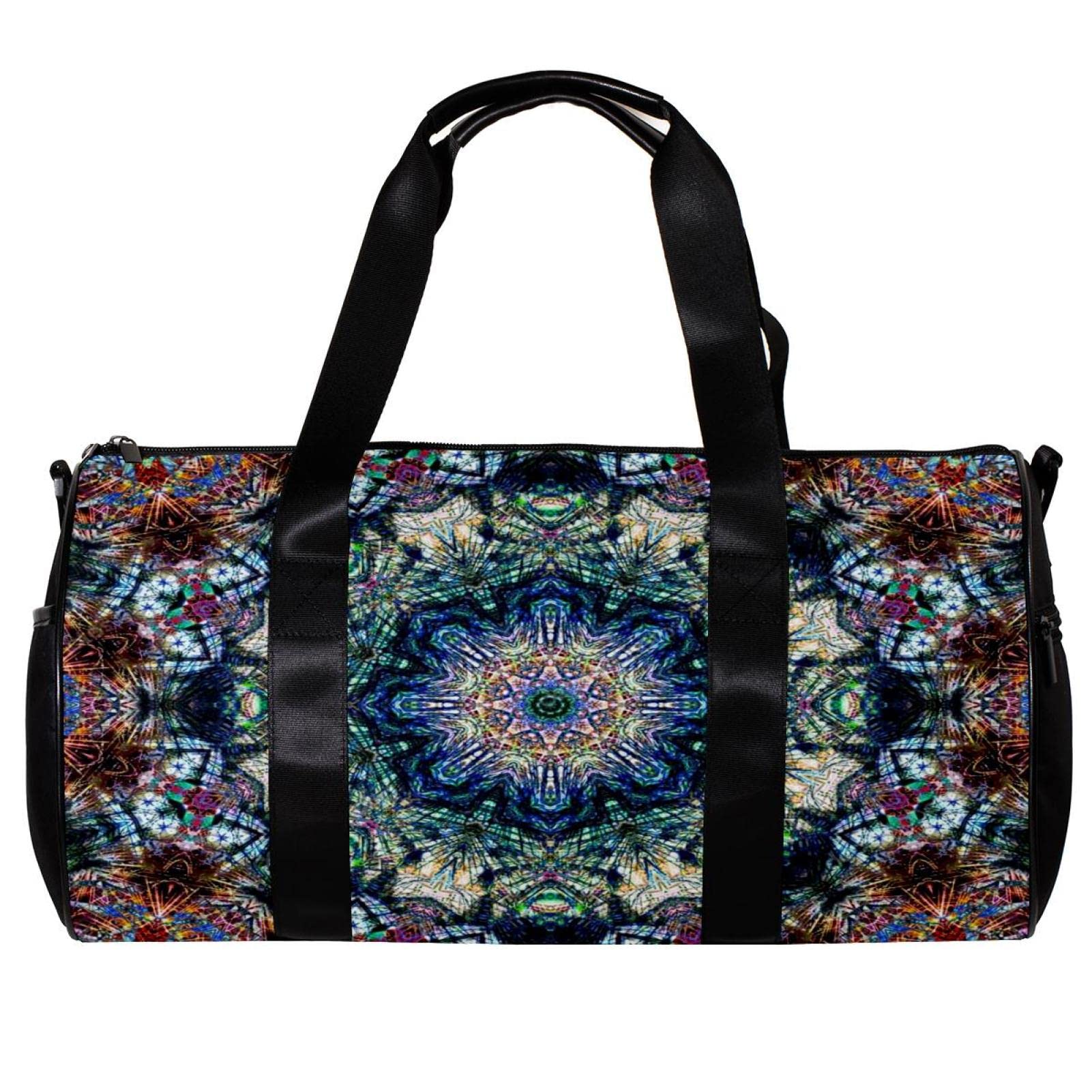 Abstract Mandala Travel Duffel Bag - Waterproof Sports Gym Bag for Women & Men, Foldable Weekender Overnight Bag - Perfect for Gym, Yoga, Travel, Camping & Weekend Getaways