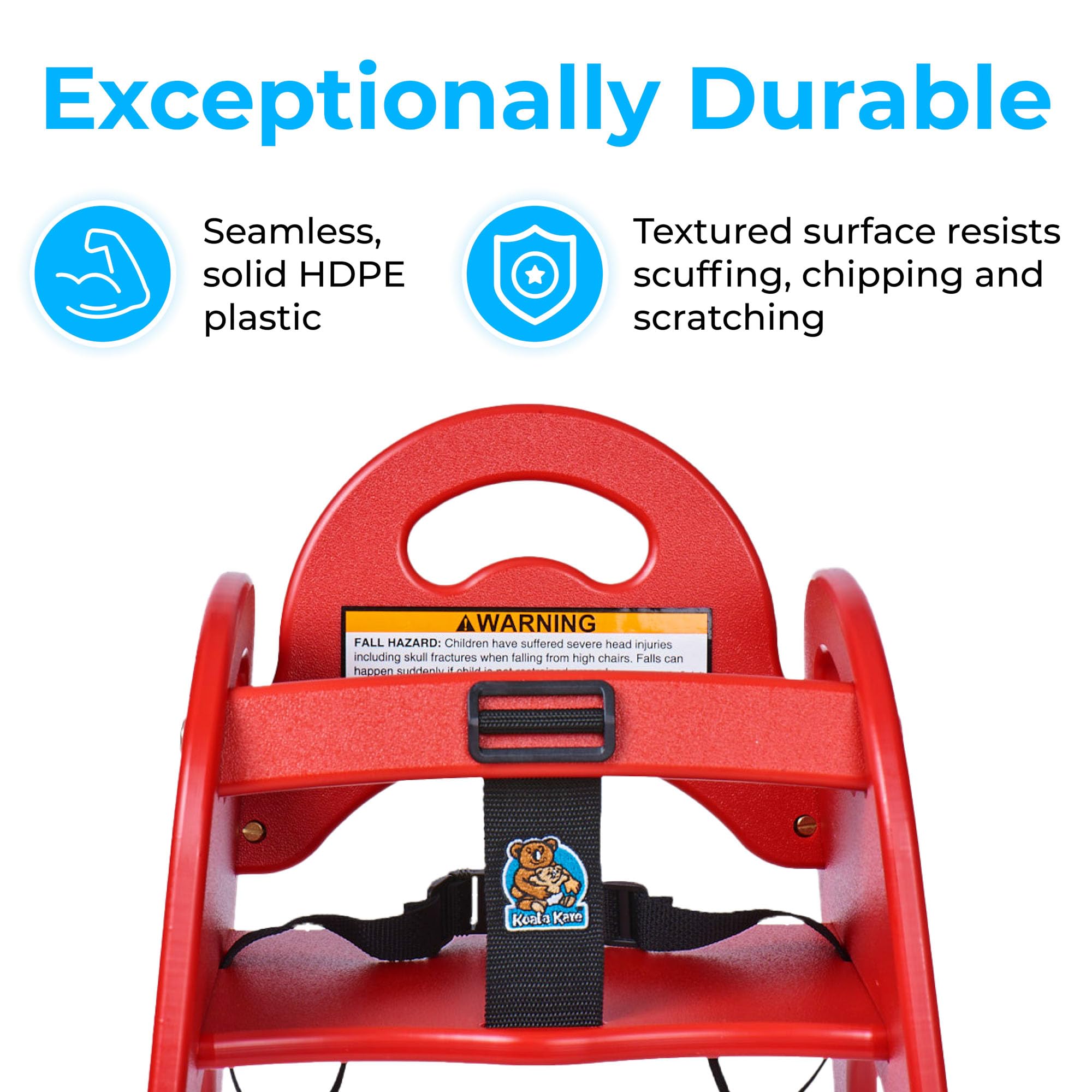 Koala Kare KB105-03 Designer High Chair for Babies & Toddlers - Red, Adjustable Height, Easy to Clean - Perfect for Home, Restaurant & Daycare Use