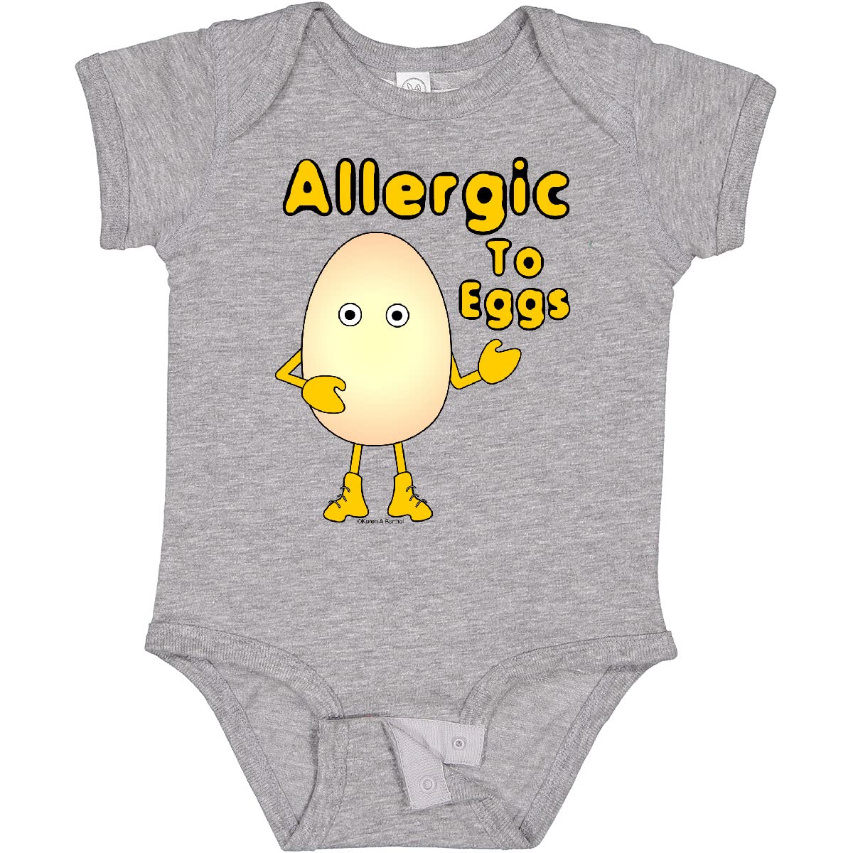 Allergic To Eggs Baby Bodysuit - Cute & Comfortable Infant Onesie for Egg Allergy Awareness | Perfect for Newborns, Infants & Toddlers | Great for Daycare, Playdates & Allergy Awareness Events