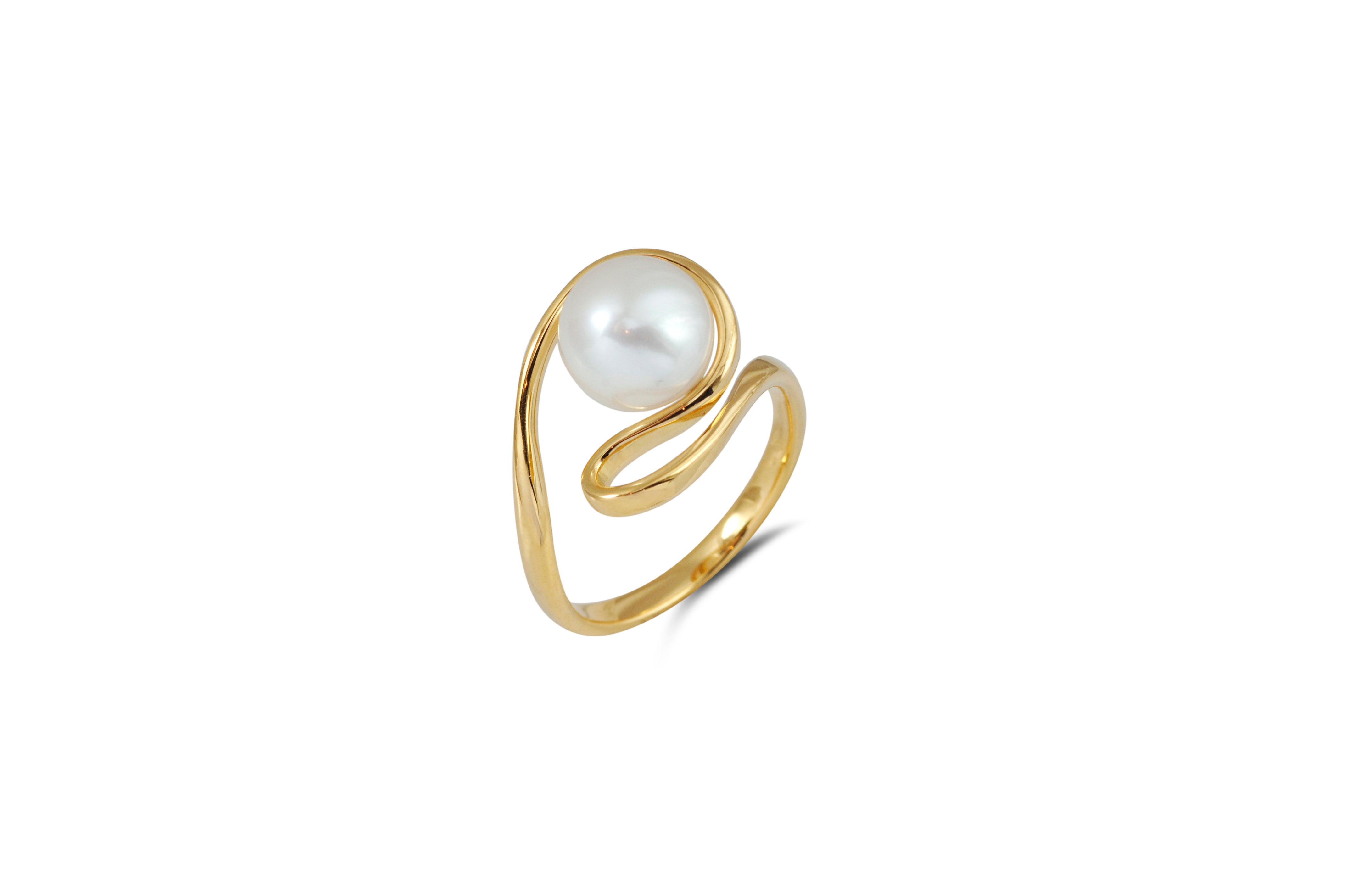 Elegant Talay Akoya Pearl Silhouette Ring - 14K Gold Plated Pearl Jewelry for Women | Perfect for Weddings, Anniversaries & Special Occasions