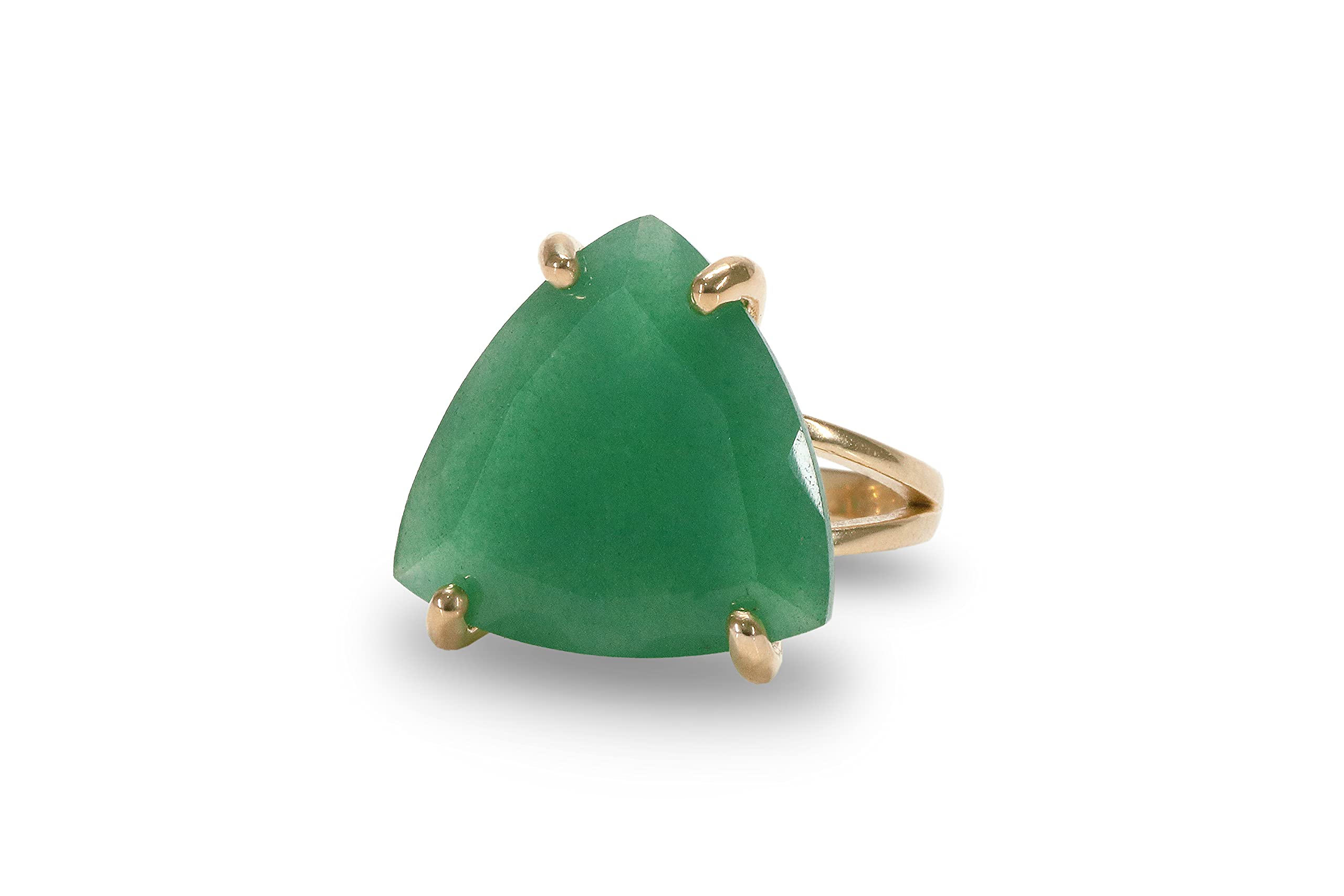 925 Silver Aventurine Ring for Women - Natural Trillion Cut Gemstone Jewelry - Handmade Fashion Ring - Perfect Birthday Gift for Her | Elegant Everyday Wear & Special Occasion Jewelry