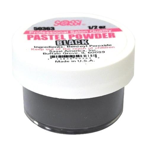 Sassi Professional Salon Quality Pastel Powder Black - Premium Hair Chalk for Temporary Color, Non-Toxic & Washable - Perfect for Parties, Halloween, Cosplay & Creative Hairstyling
