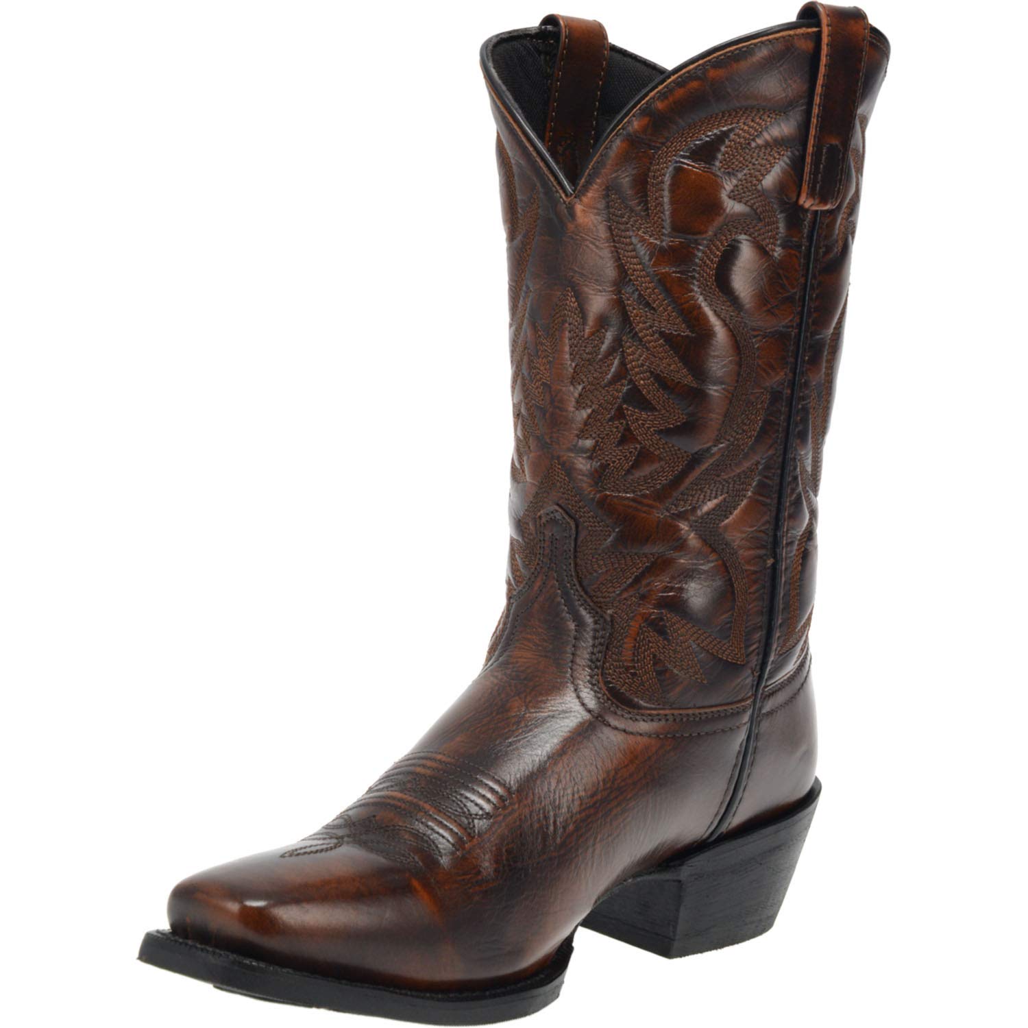Laredo Men's Stillwater Square Toe Dress Boots - Mid Calf Western Boots for Cowboy, Work & Casual Wear - Black & Brown Leather Boots for Men
