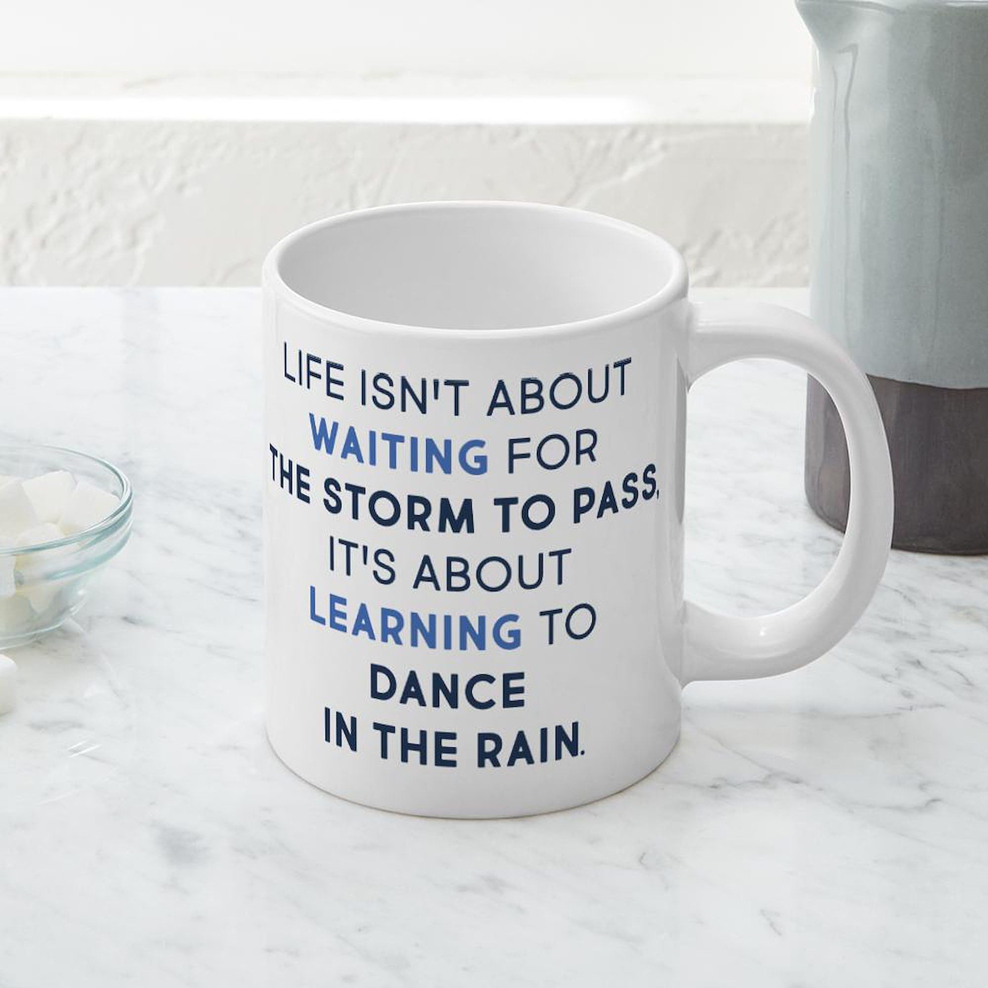 Learning To Dance In The Rain 20 oz Ceramic Coffee Mega Mug - Large Insulated Tea Cup for Office, Home & Gifts - Funny Inspirational Quote Mug for Coffee Lovers