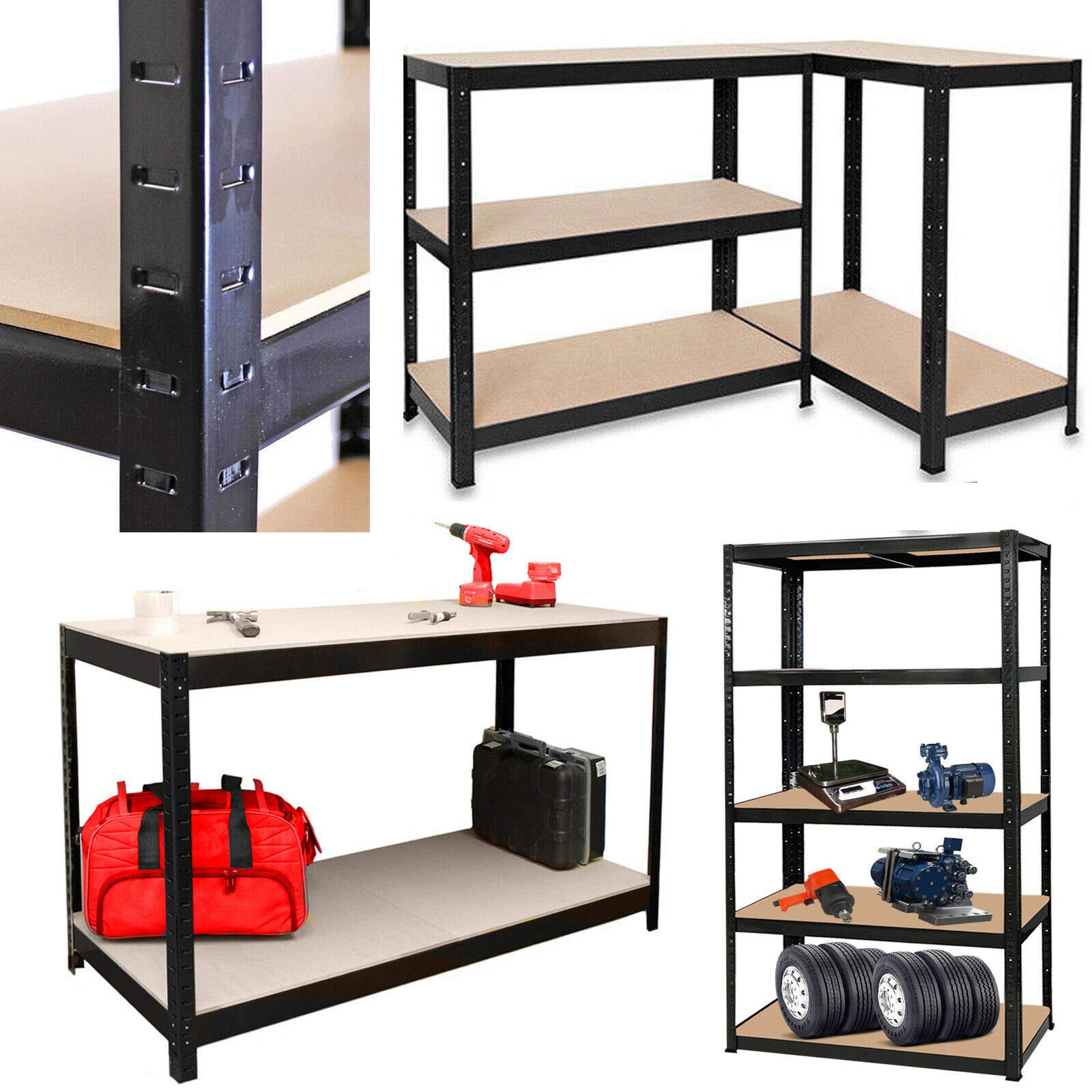 5-Tier Heavy Duty Adjustable Metal Shelf Organizer - 2000LBS Capacity Garage Storage Shelving (60