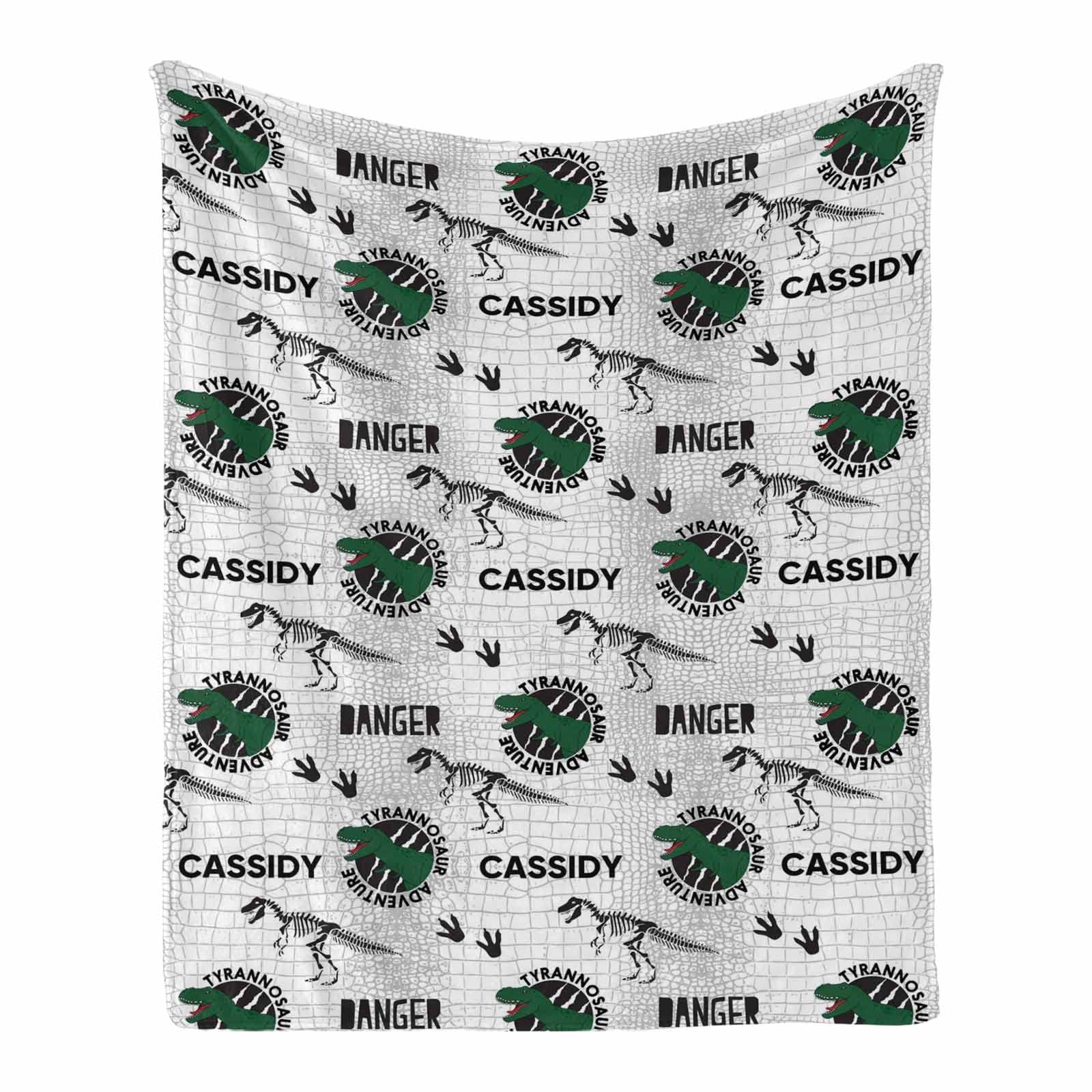 Custom Personalized Dinosaur Blanket for Kids - Soft Tyrannosaur Adventure Baby Blanket with Name, 60x80 Inches - Perfect Gift for Boys & Girls, Dinosaur Fans - Ideal for Nursery, Bedtime & Cozy Playtime